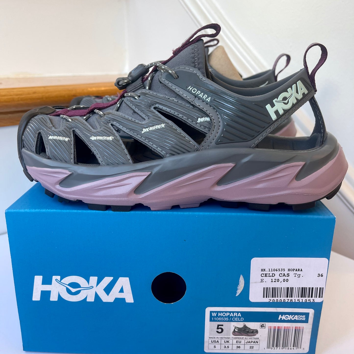 Hoka Hopara Hiking Sandal Wet / Dry exploring shoe - elderberry Castlerock