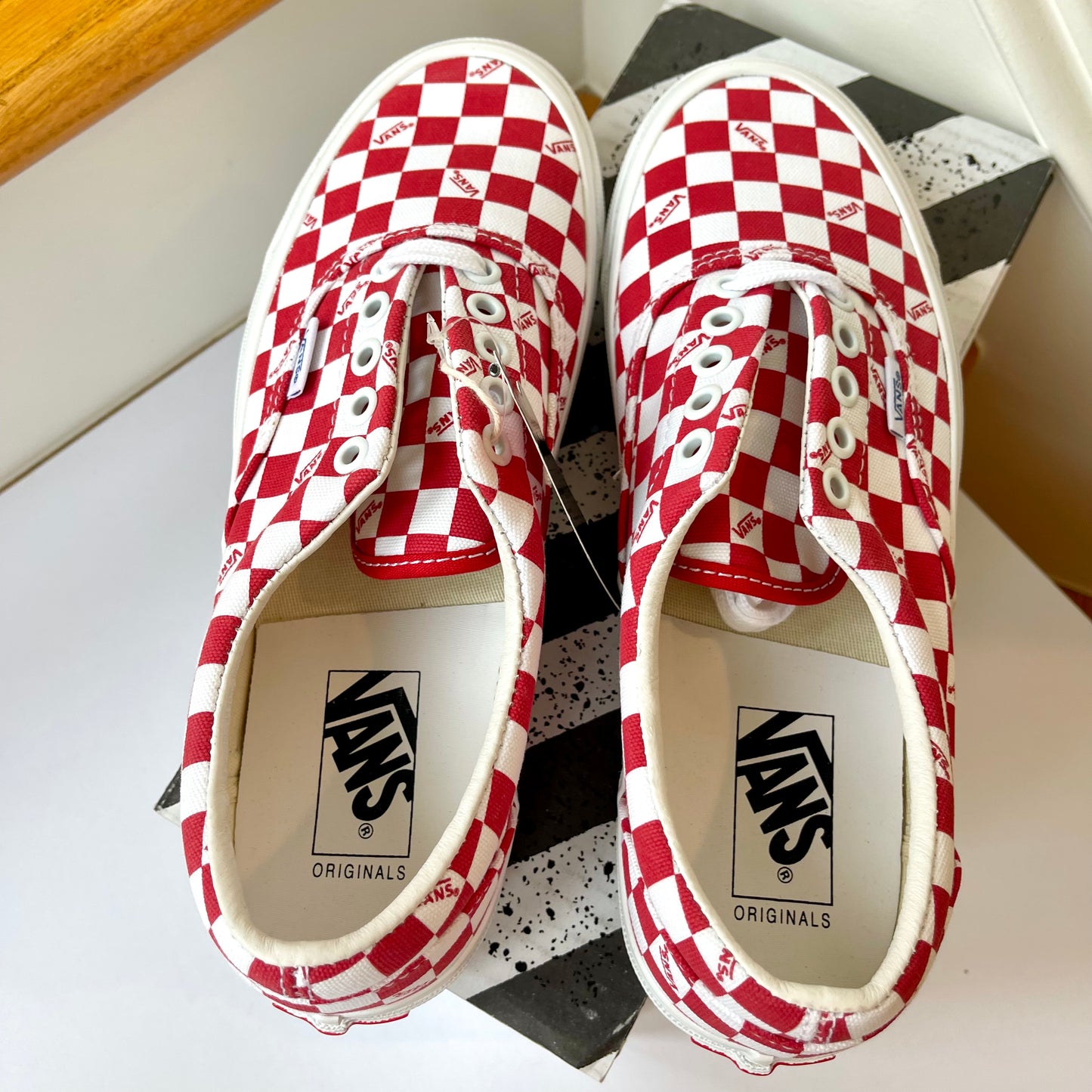 Vans OG Era LX Lace Up Sneakers in red logo checkerboard classic sneakers