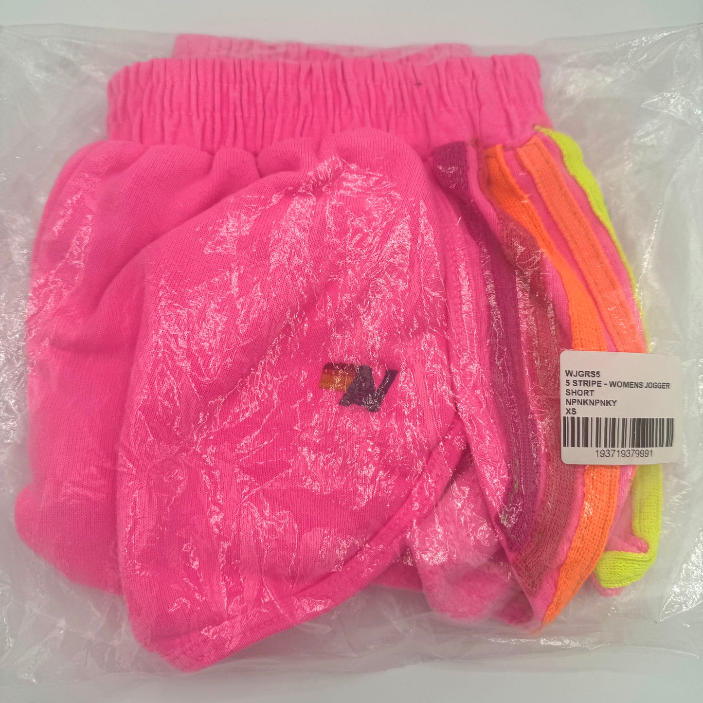 Aviator Nation 5 Stripe Jogger Shorts in Neon Pink - RARE / Discontinued