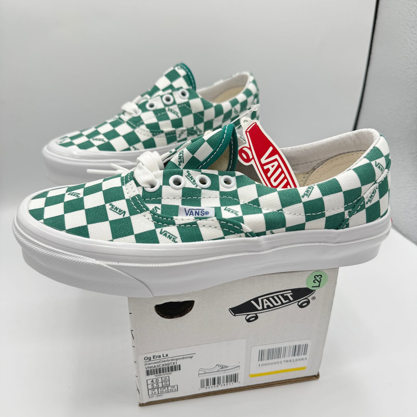 Vans OG Era LX Low Lace Up Sneakers green logo checkerboard classic sneakers