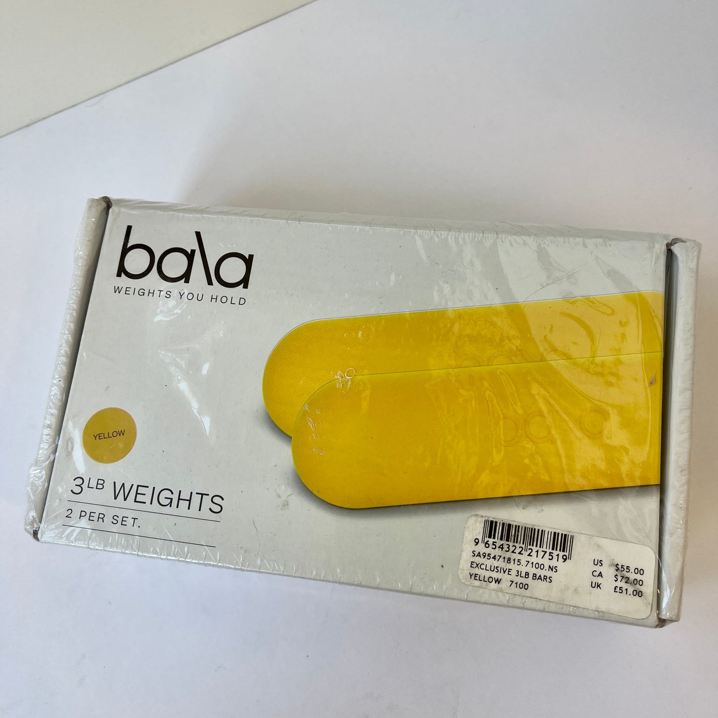 Bala Bars in Exclusive Yellow , discontinued color. Pilates yoga weights