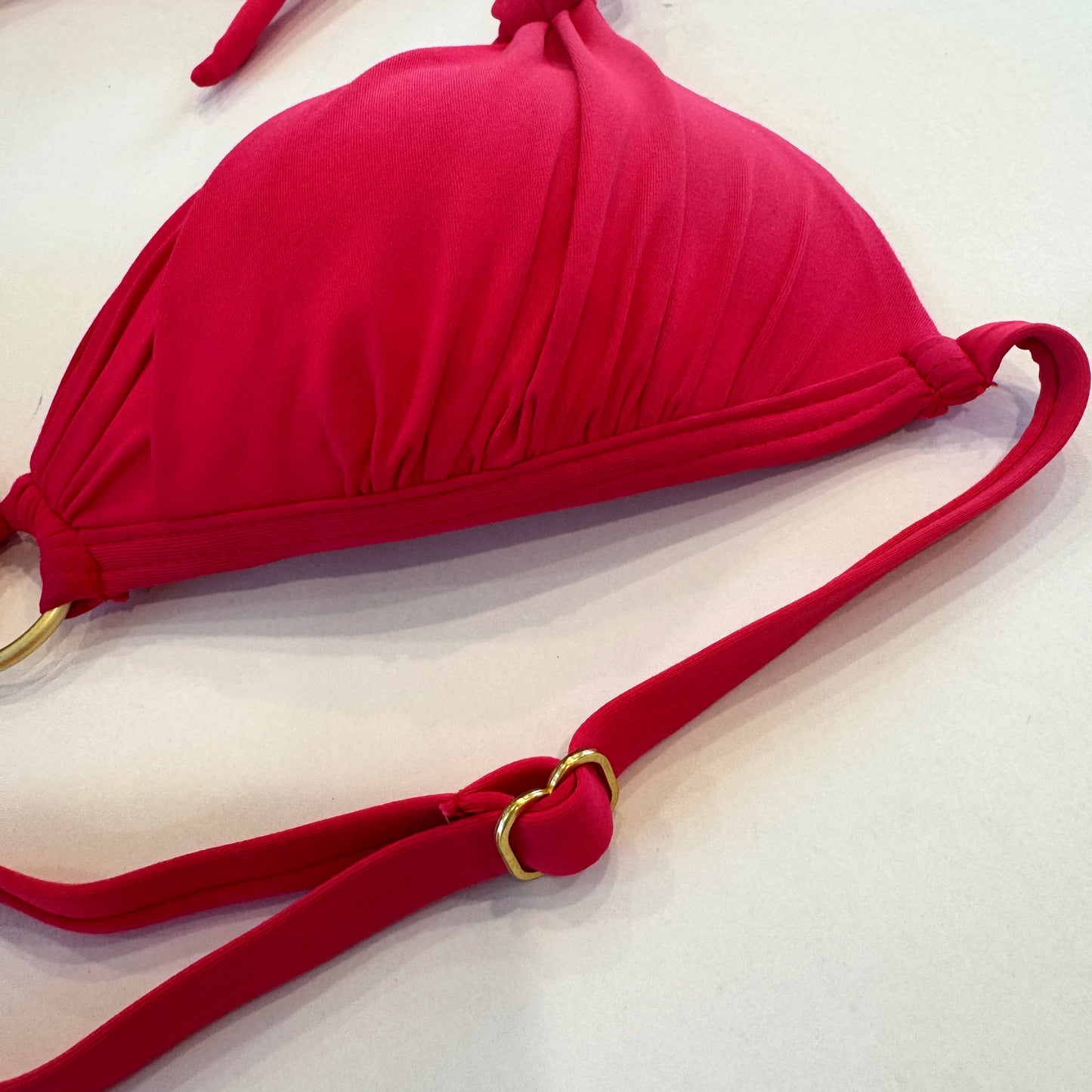 B.Swim Push-up Swim Bikini Top bathing suit halter red swimsuit adjustable USED