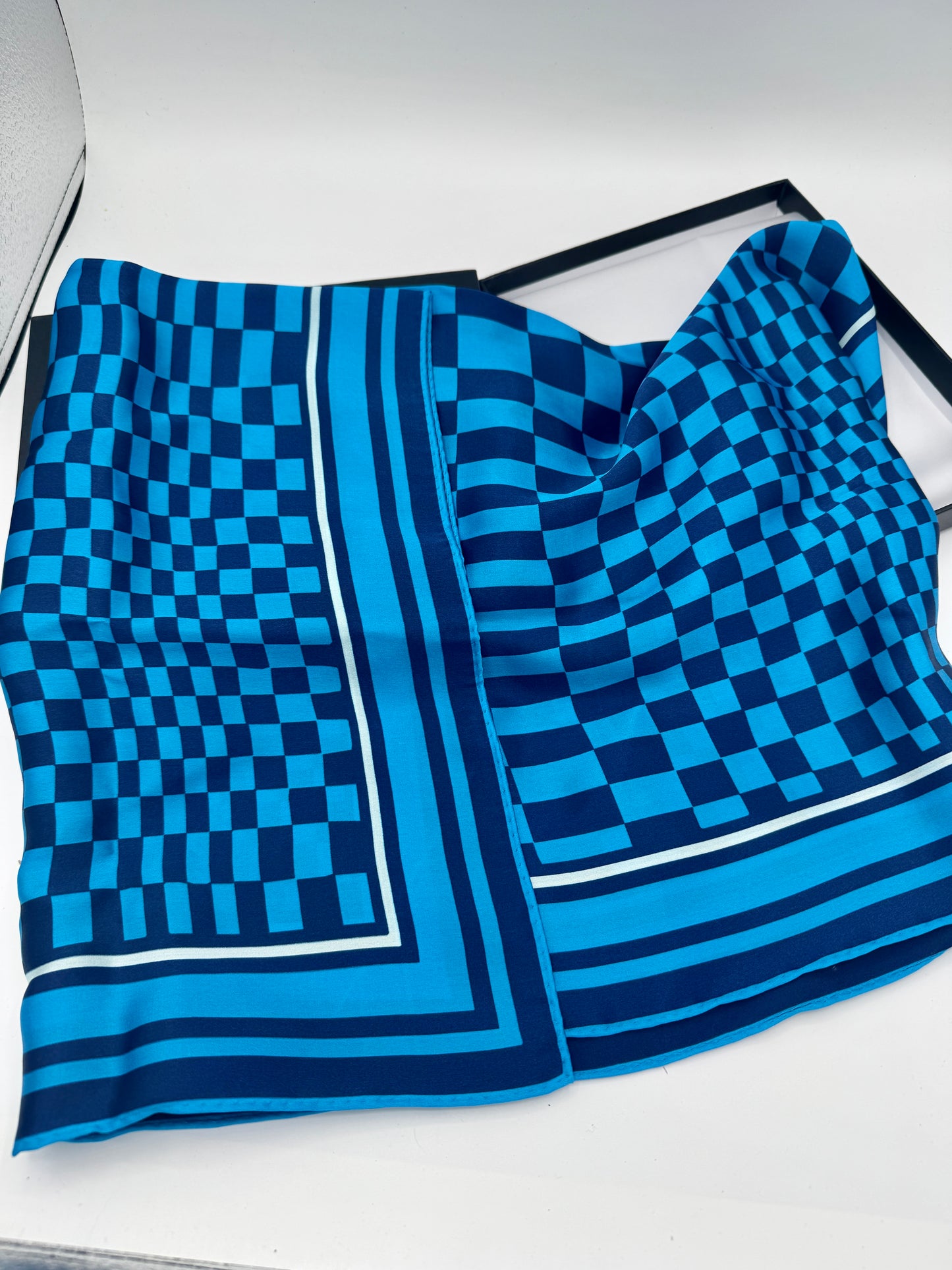 Porsche x Soho House Satin Blue Pasha Scarf Bandana