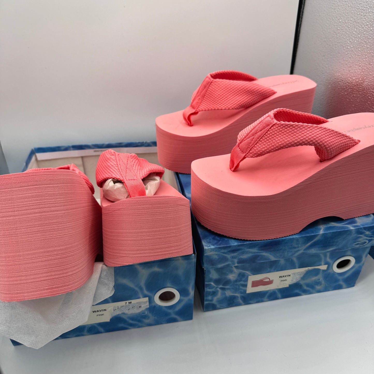 Jeffrey Campbell BUNDLE (2 Pairs) Wavin Platform Sandals Pink