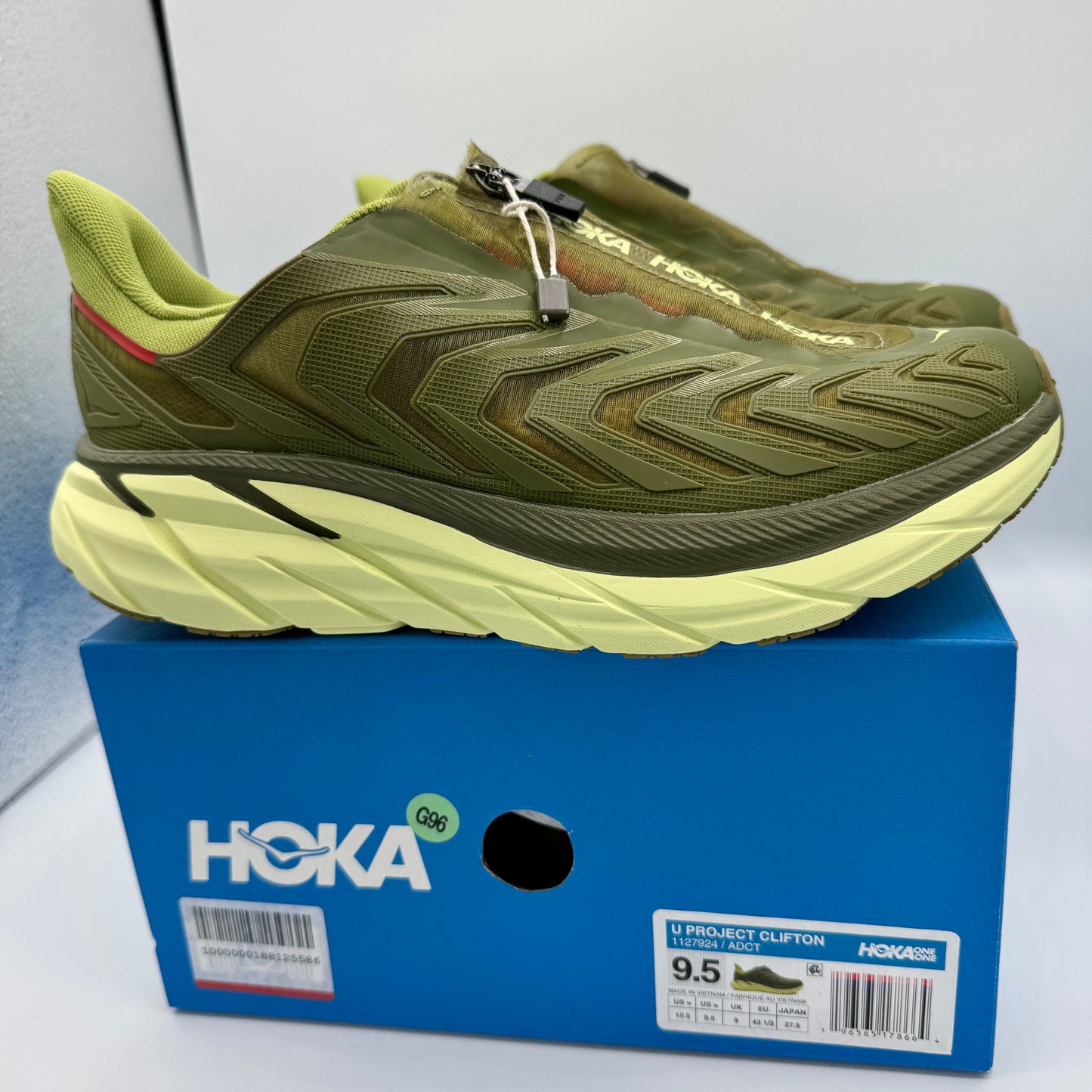 Hoka Project Clifton Avocado Dark Citron Unisex Shoes ADCT Olive Green