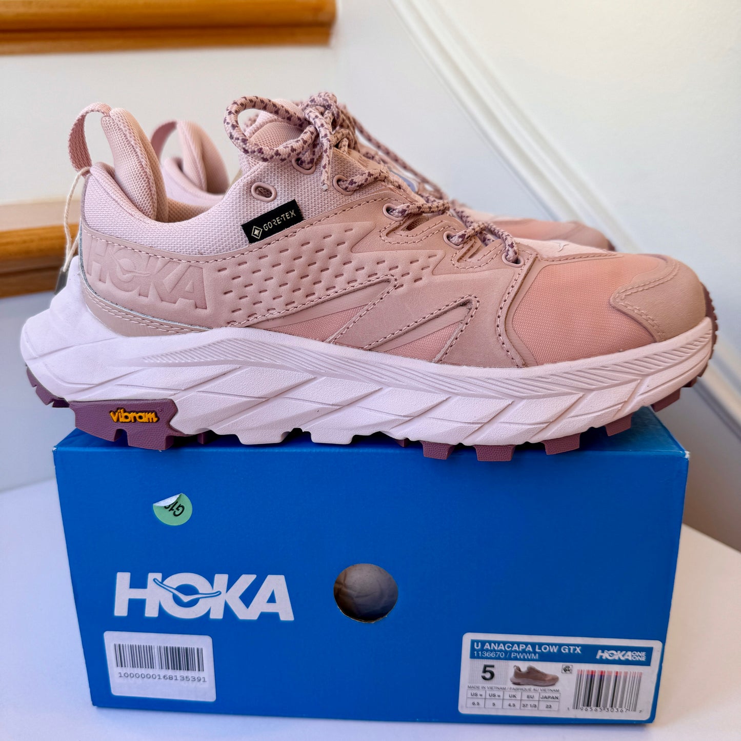 Hoka Anacapa Low GTX Hiking Shoes Pale Mauve / Peach Whip Gore Tex Boots