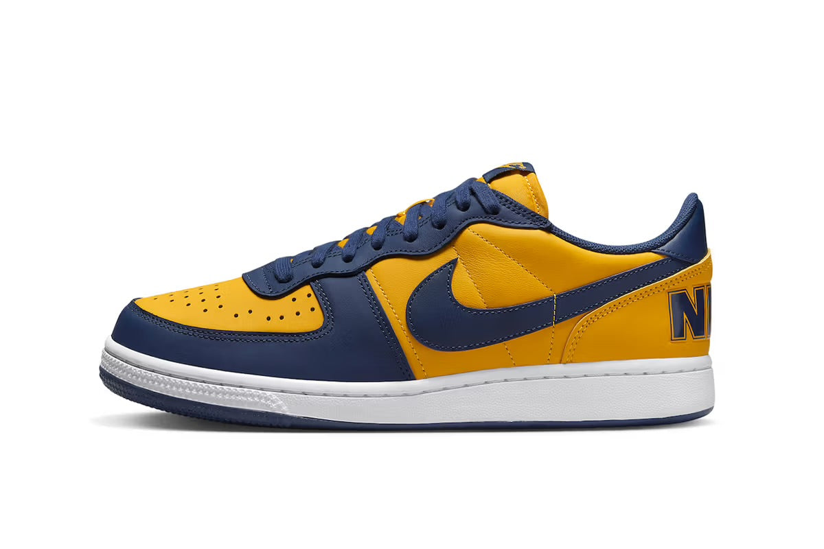 Nike Terminator Low in University Gold / Navy Blue “ Michigan “ Unisex Shoes