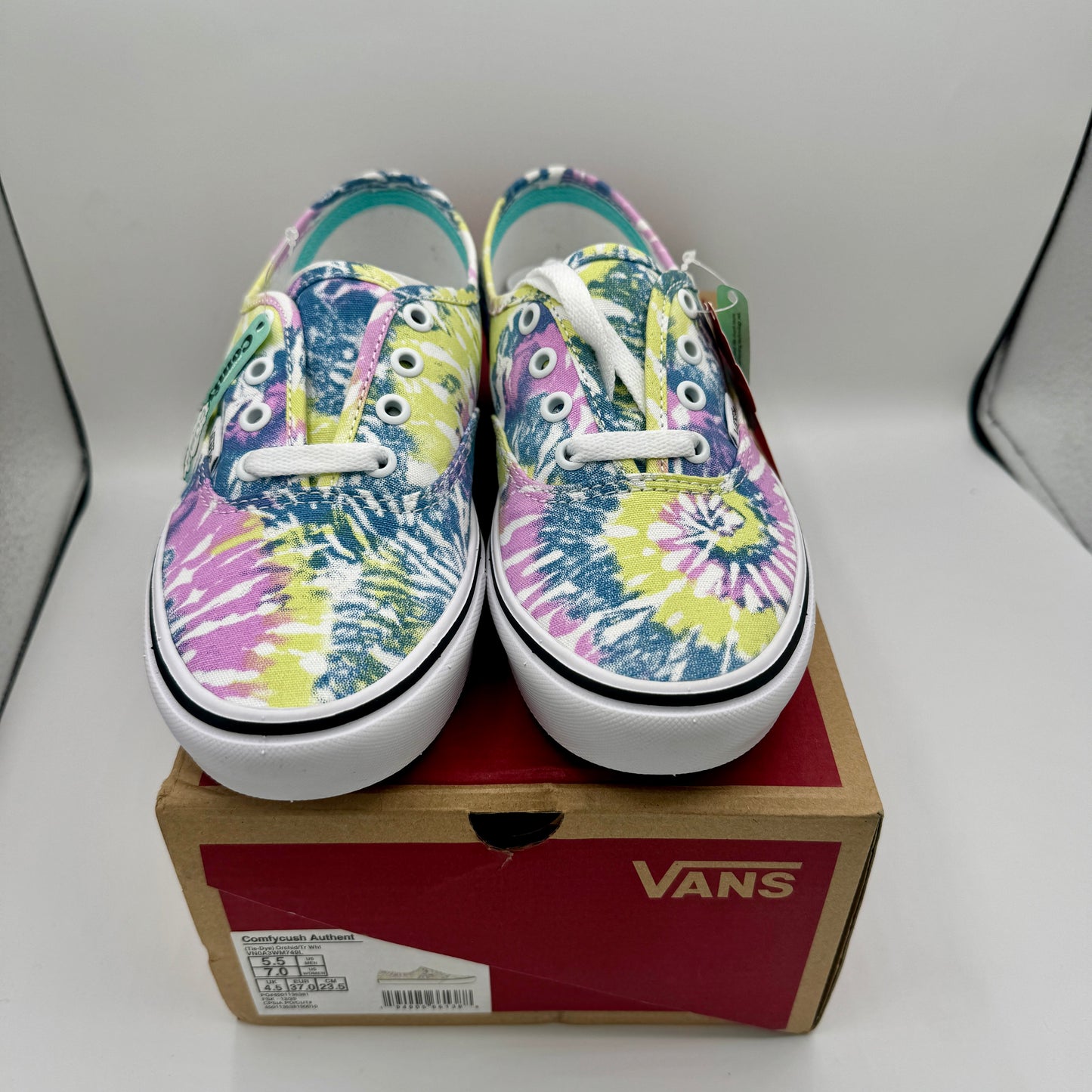 Vans Comfycush Authentic Low Classic Sneaker cushioned Tie Dye Orchid White