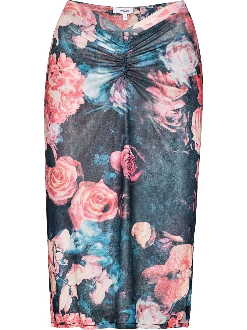 Miaou Preston Skirt in Decades Rose Midi with Slit Floral