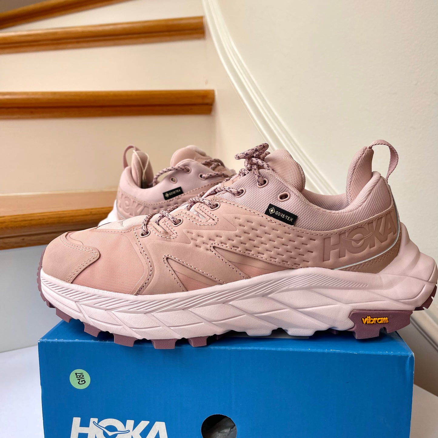 Hoka Anacapa Low GTX Hiking Shoes Pale Mauve / Peach Whip Gore Tex Boots