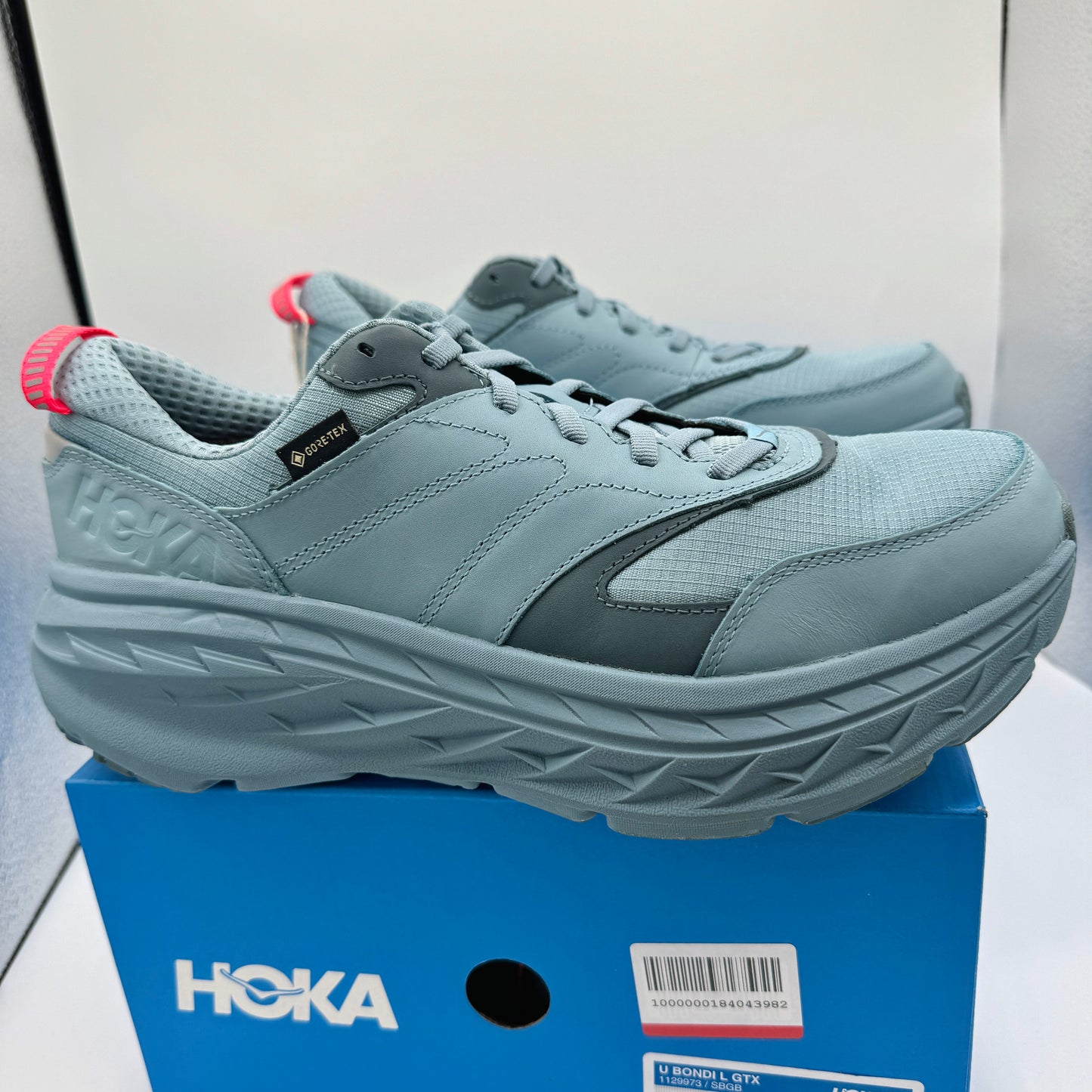 Hoka Bondi L Leather GTX GoreTex U Unisex , Stone Goblin Blue Cushioned Shoes