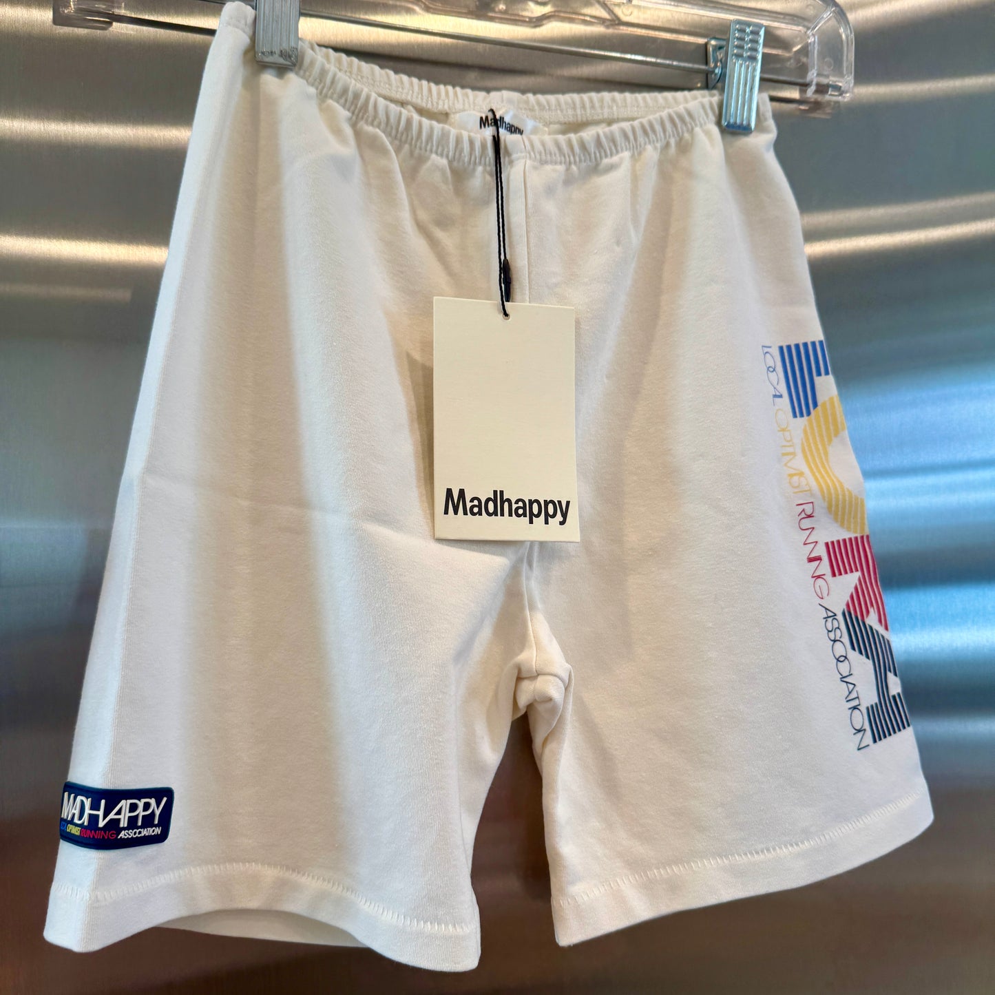 MadHappy Local Optimist Run Club Biker Shorts in Marshmallow / Cream