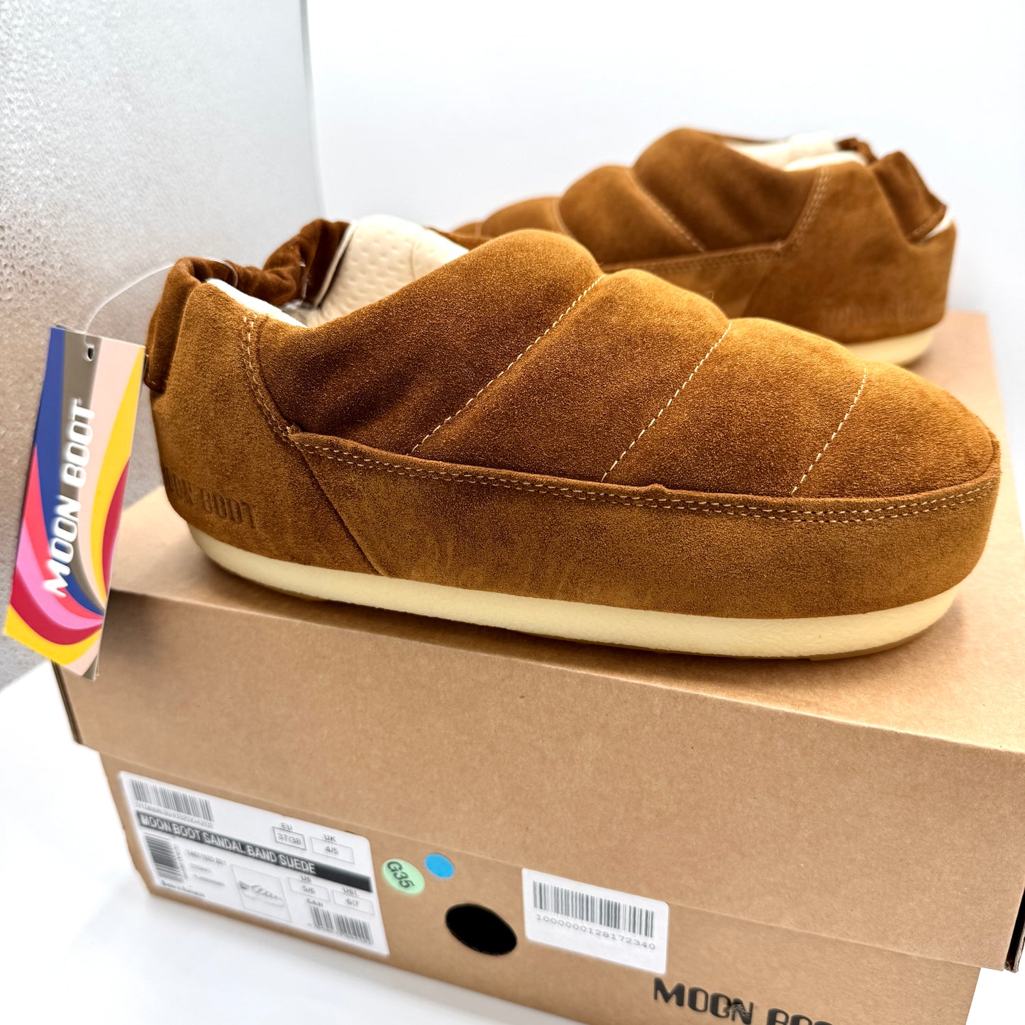 Moon Boot Evolution Slipper in Tan Suede Mule