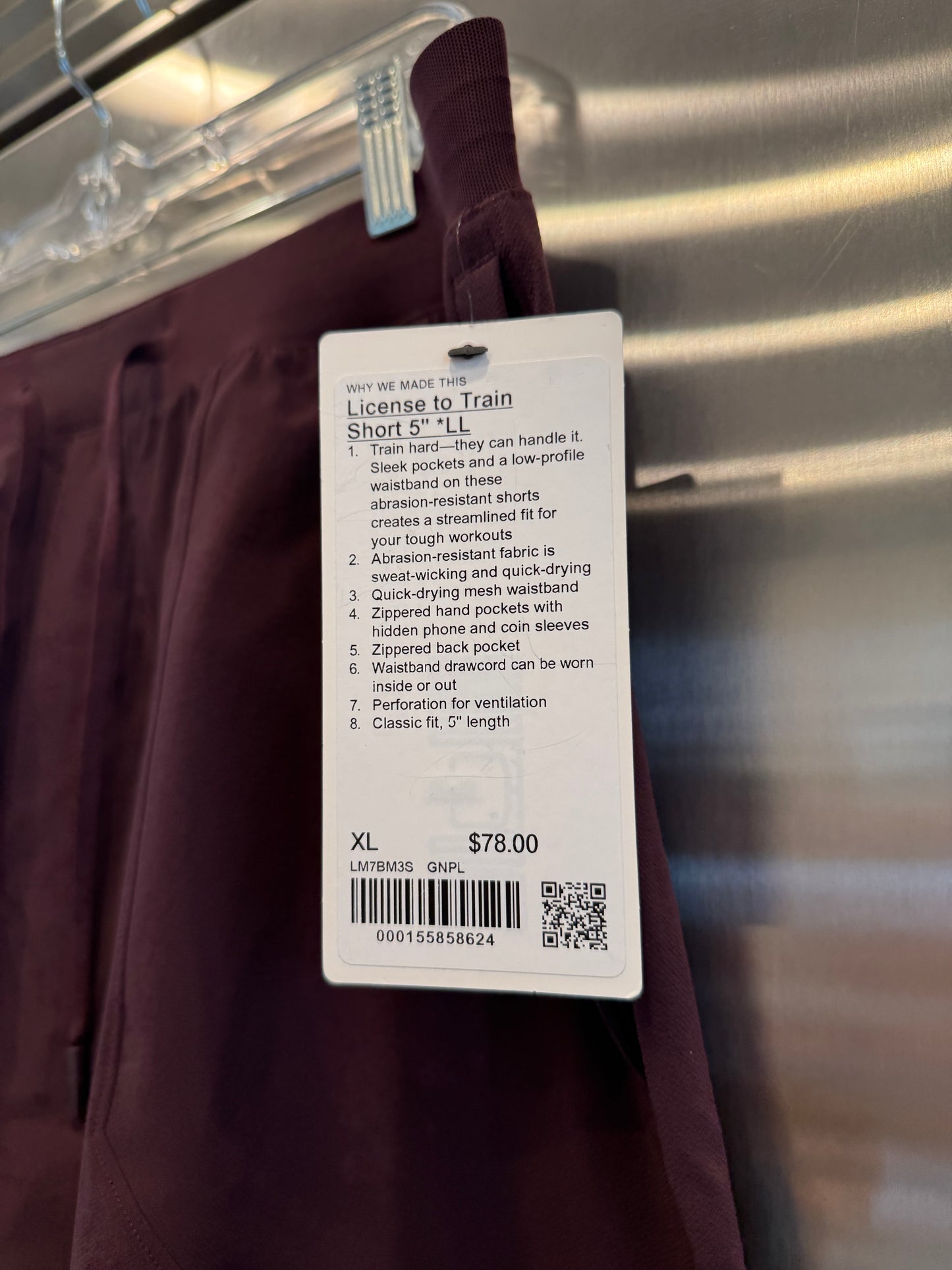 Lululemon License To Train Short 5” Unlined in Goodnight Plum - Men’s