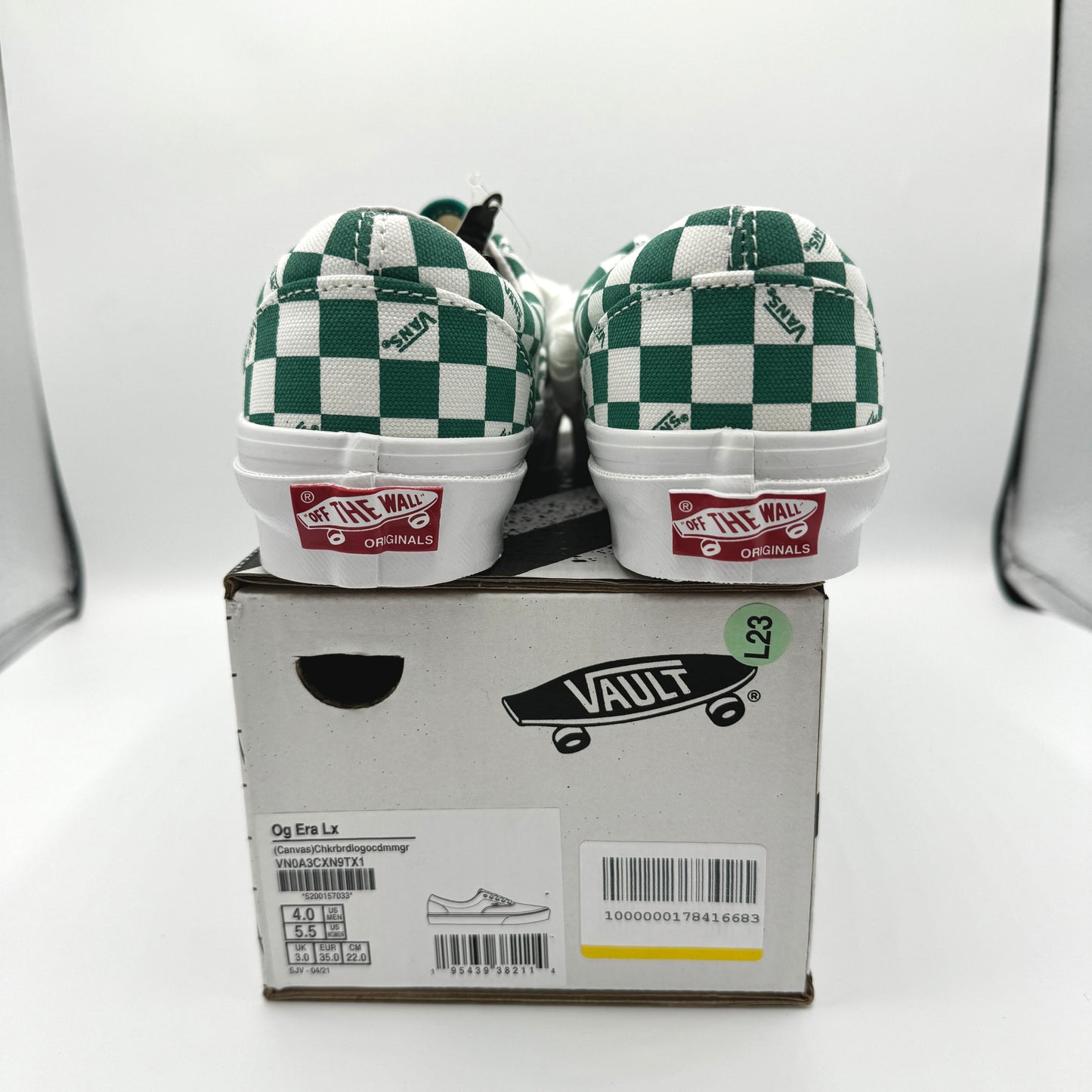 Vans OG Era LX Low Lace Up Sneakers green logo checkerboard classic sneakers