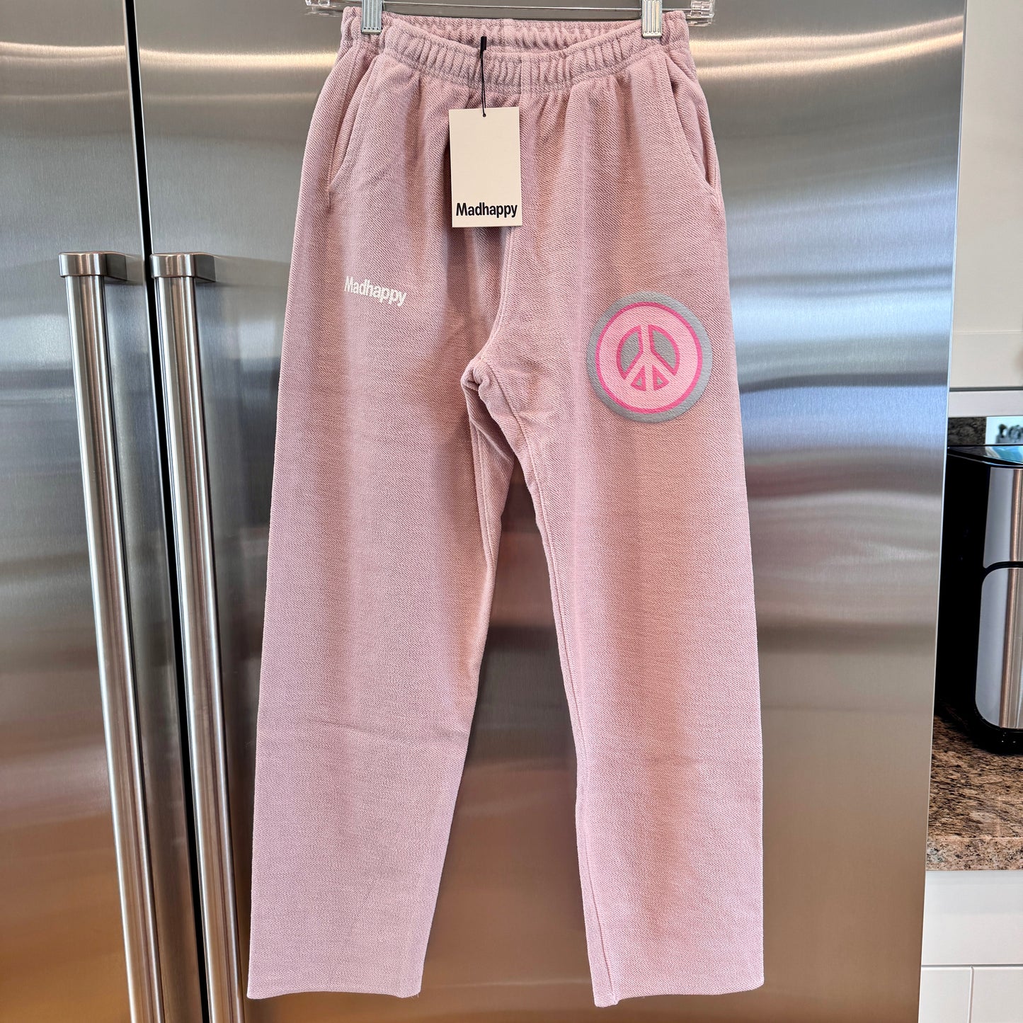 MadHappy Universal Sweatpants Bubblegum Light Dusty Pink Unisex Peace Sign