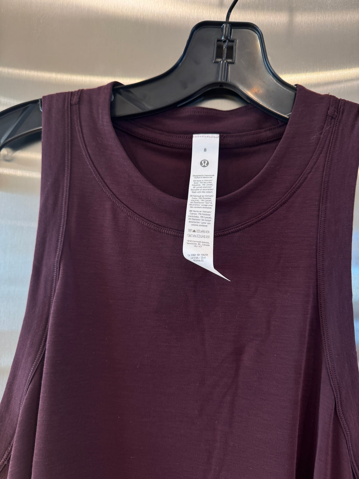 Lululemon Jersey Training Tank Top , Women’s in Black Plum Dark Burgundy Red