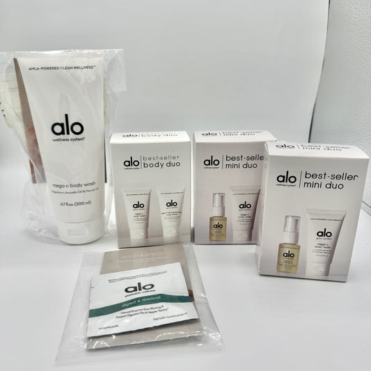 Alo Wellness BUNDLE Mega C Body Wash, Magnesium Sprays, and more