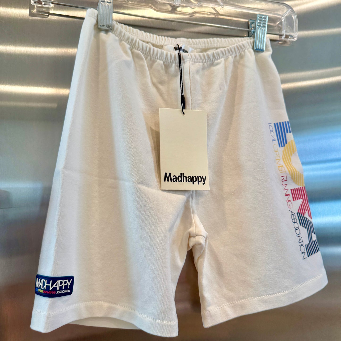 MadHappy Local Optimist Run Club Biker Shorts in Marshmallow / Cream
