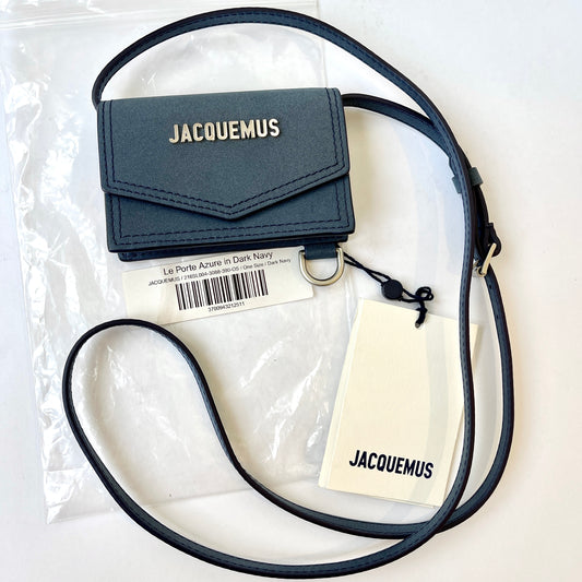 Jacquemus Le Porte Azur in Dark Navy Envelope Crossbody Wallet Bag Pouch