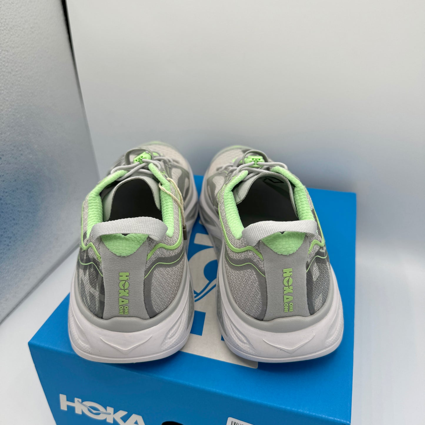 Hoka Huaka Origins Unisex Shoes Running Sneakers Light Grey Green Quick Lace