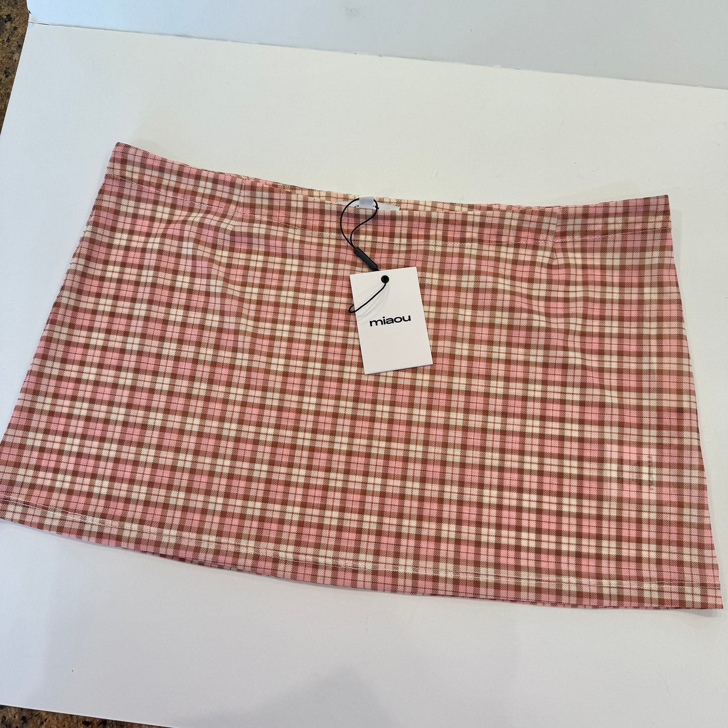 Miaou Fig Mini Skirt in Baby Plaid