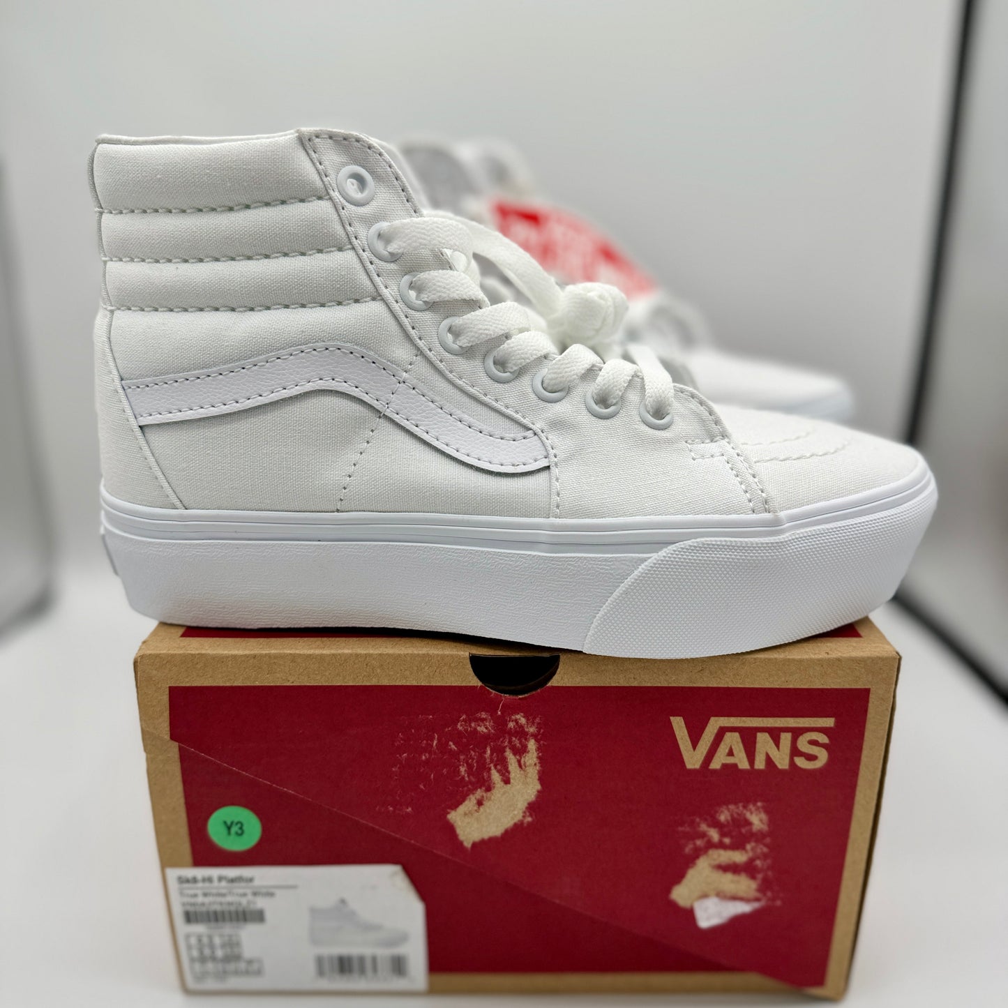 Vans Sk8 Hi Platform Sneakers all true white high top skate shoes unisex NEW