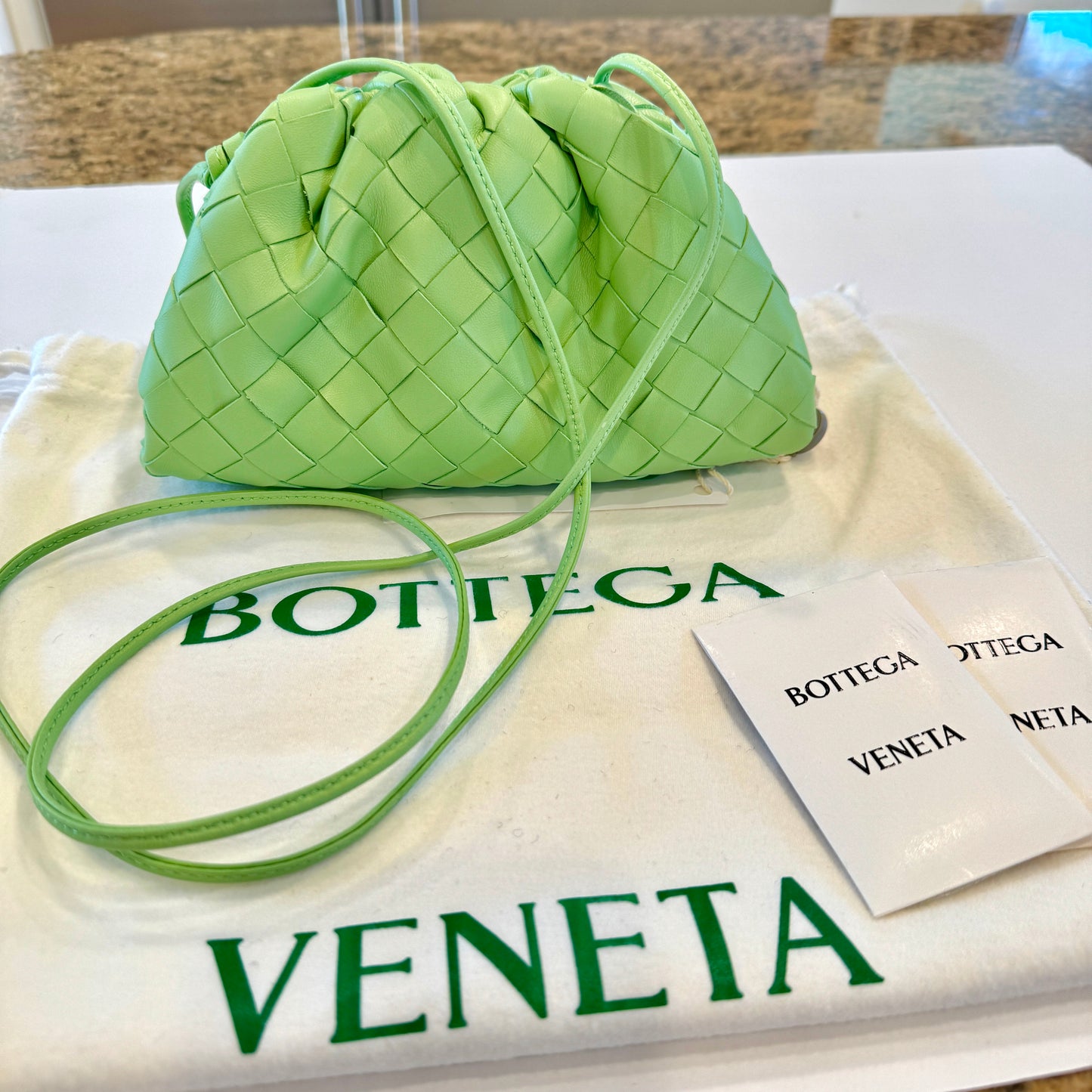 Bottega Veneta Mini Pouch Intrecciato Wasabi Light Green Crossbody Purse Bag