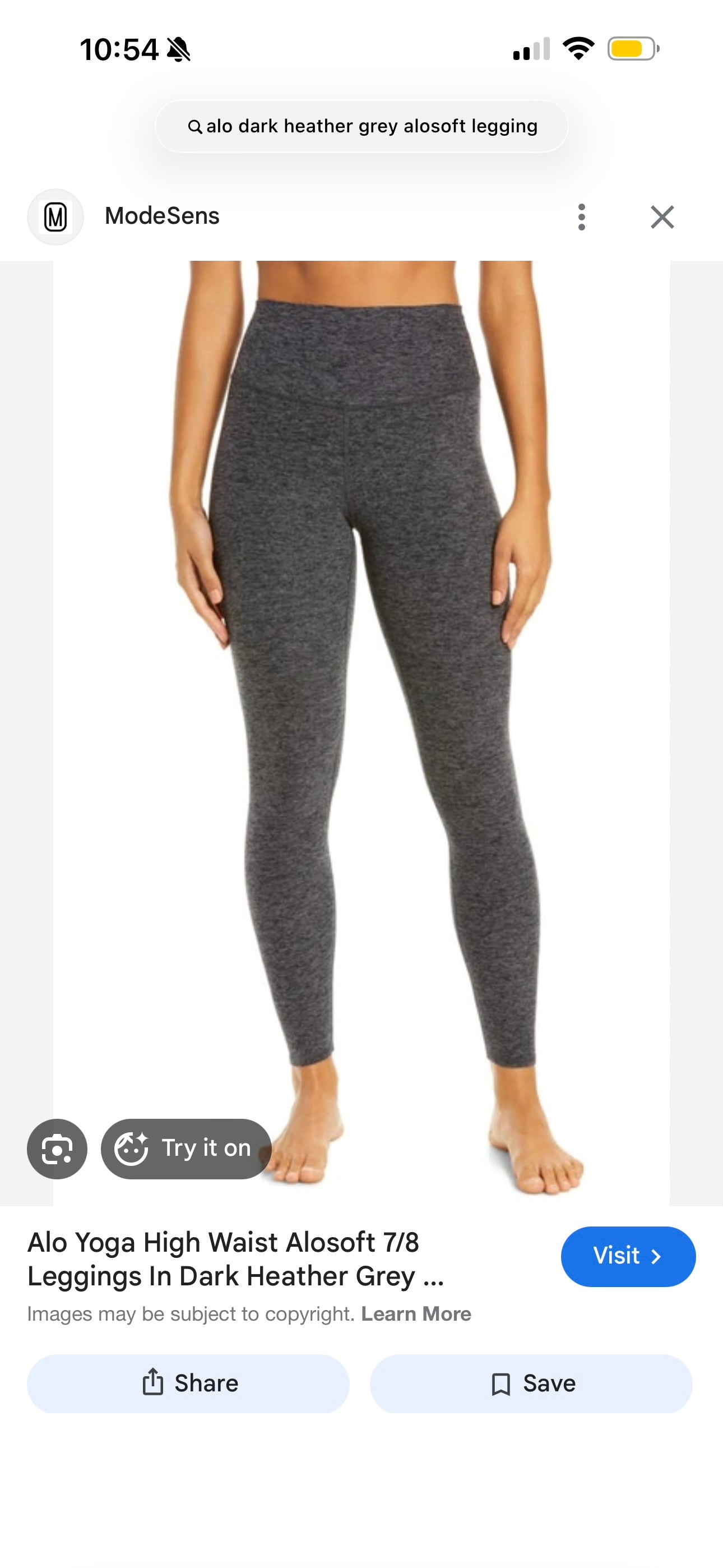 Alo Yoga Alosoft Highlight Leggings HW 7/8 Athletic Grey Heather