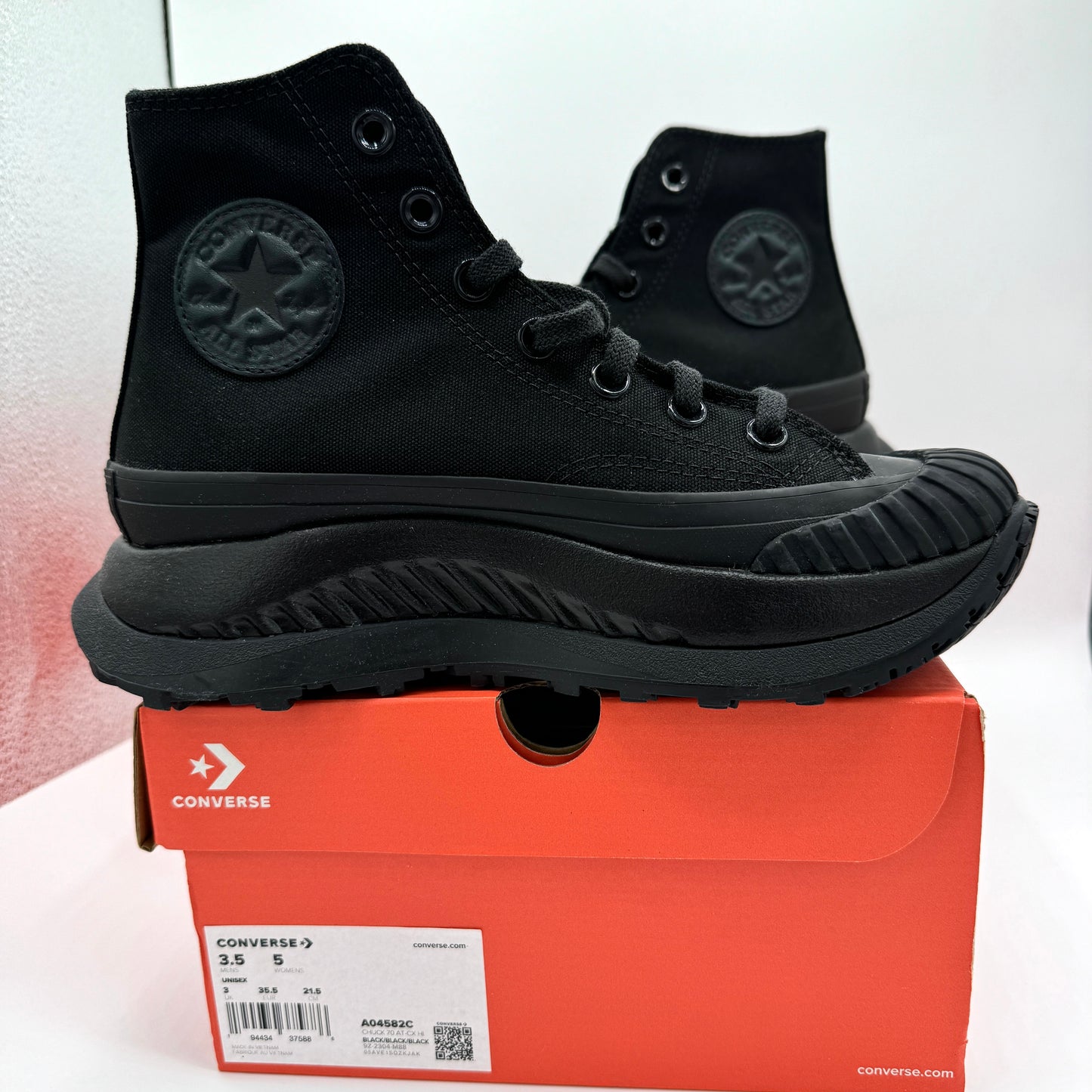 Converse Chuck 70 At-CX Hi All Black Platform High Tops Triple Black Unisex