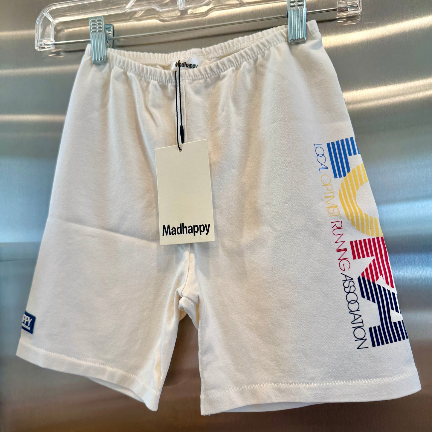 MadHappy Local Optimist Run Club Biker Shorts in Marshmallow / Cream