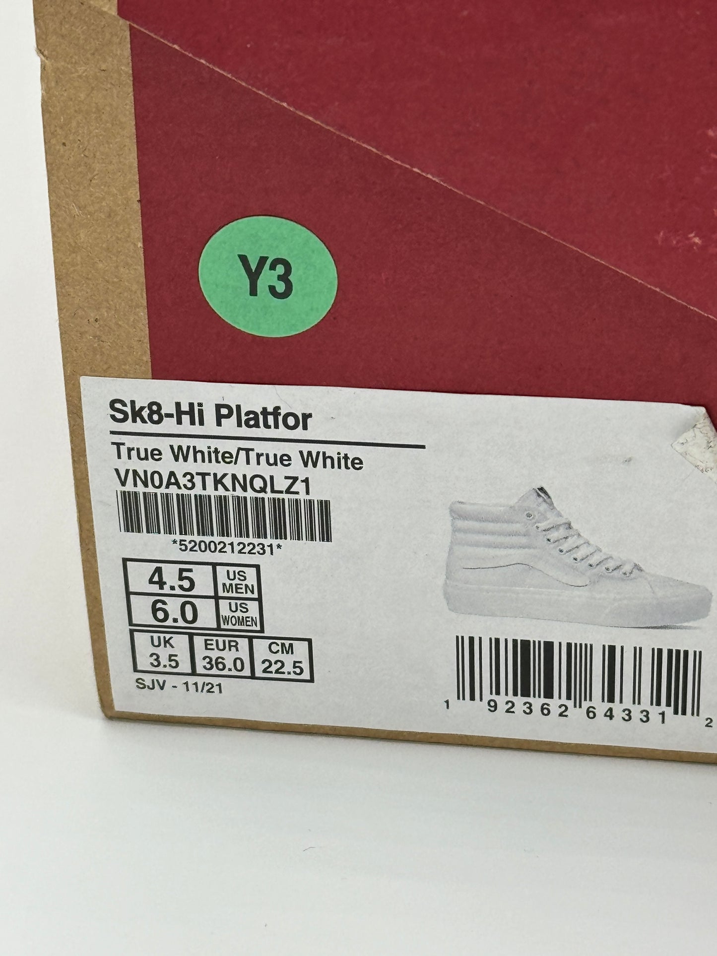 Vans Sk8 Hi Platform Sneakers all true white high top skate shoes unisex NEW