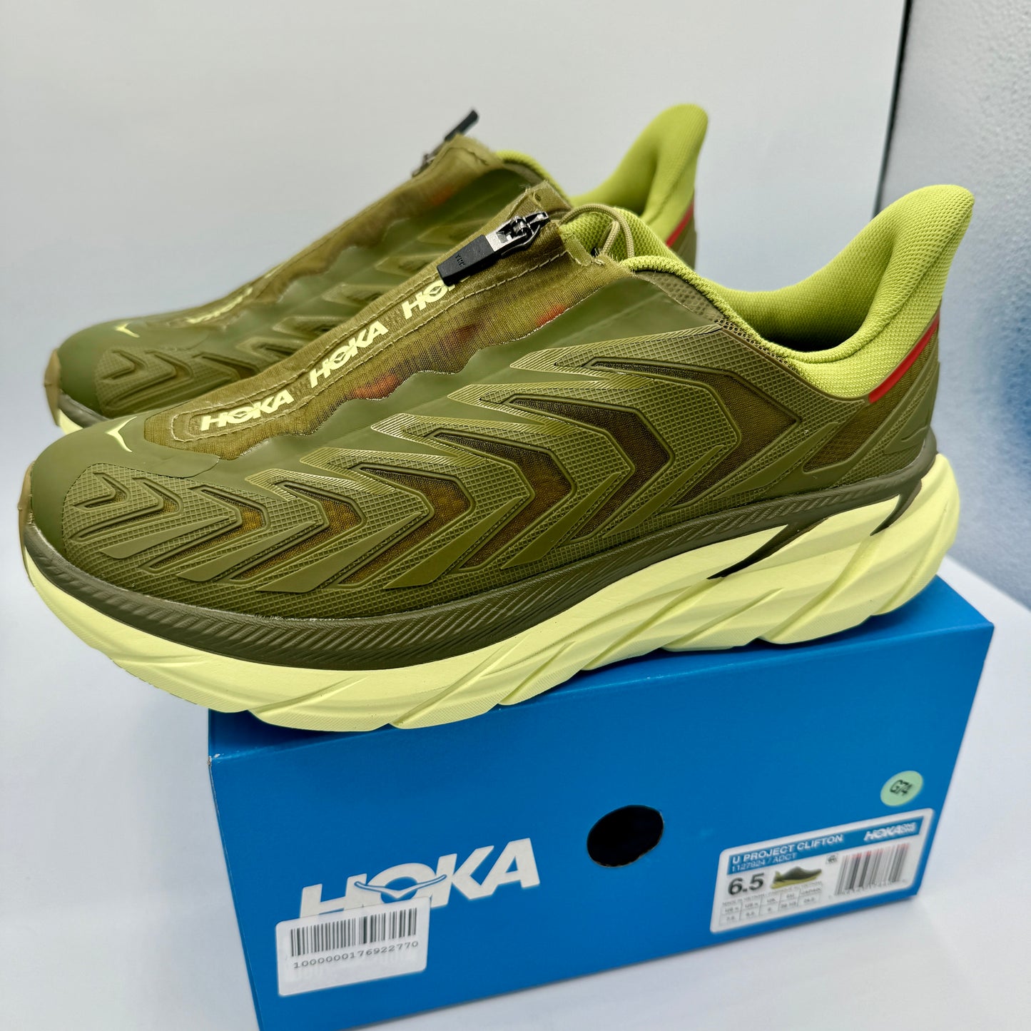 Hoka Project Clifton Avocado Dark Citron Unisex Shoes ADCT Olive Green