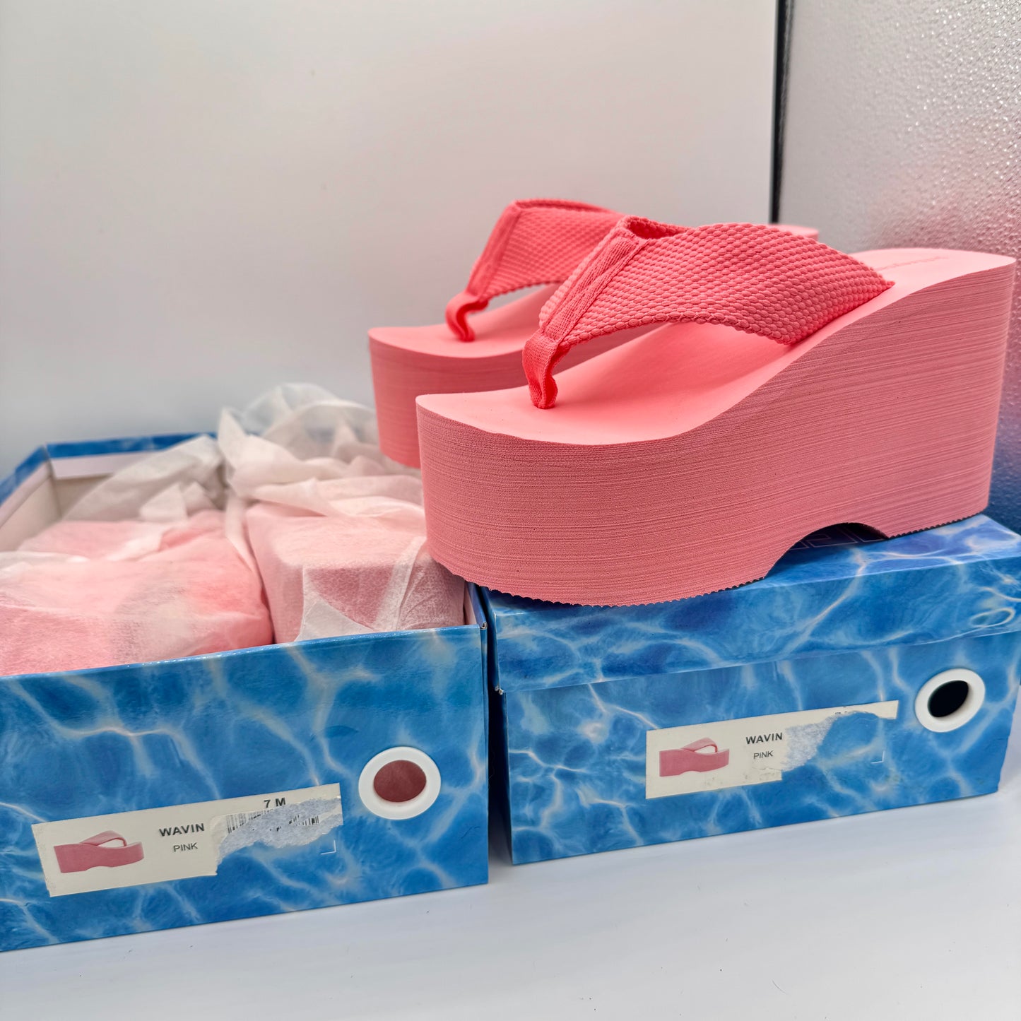 Jeffrey Campbell BUNDLE (2 Pairs) Wavin Platform Sandals Pink