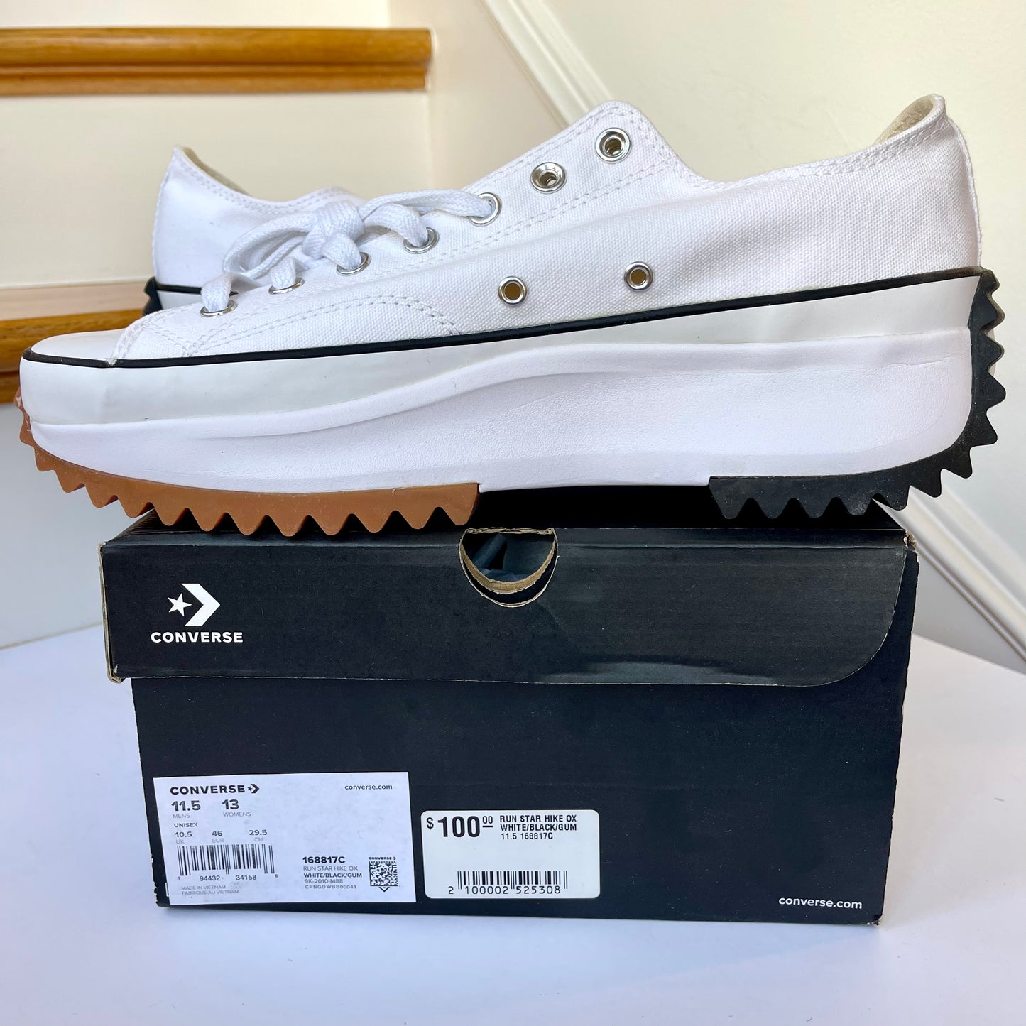 Converse Run Star Hike Platform OX white low top Chuck Taylor sneaker shoes