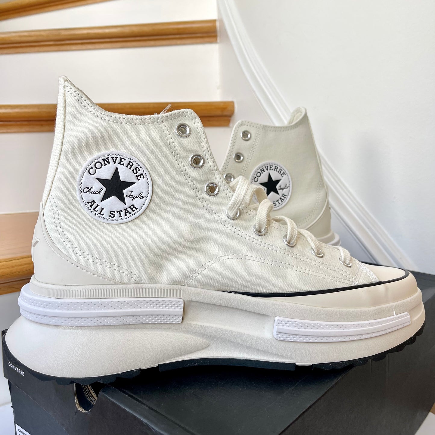 Converse Run Star Legacy CX Hi Platform high top Chuck Taylor sneakers white