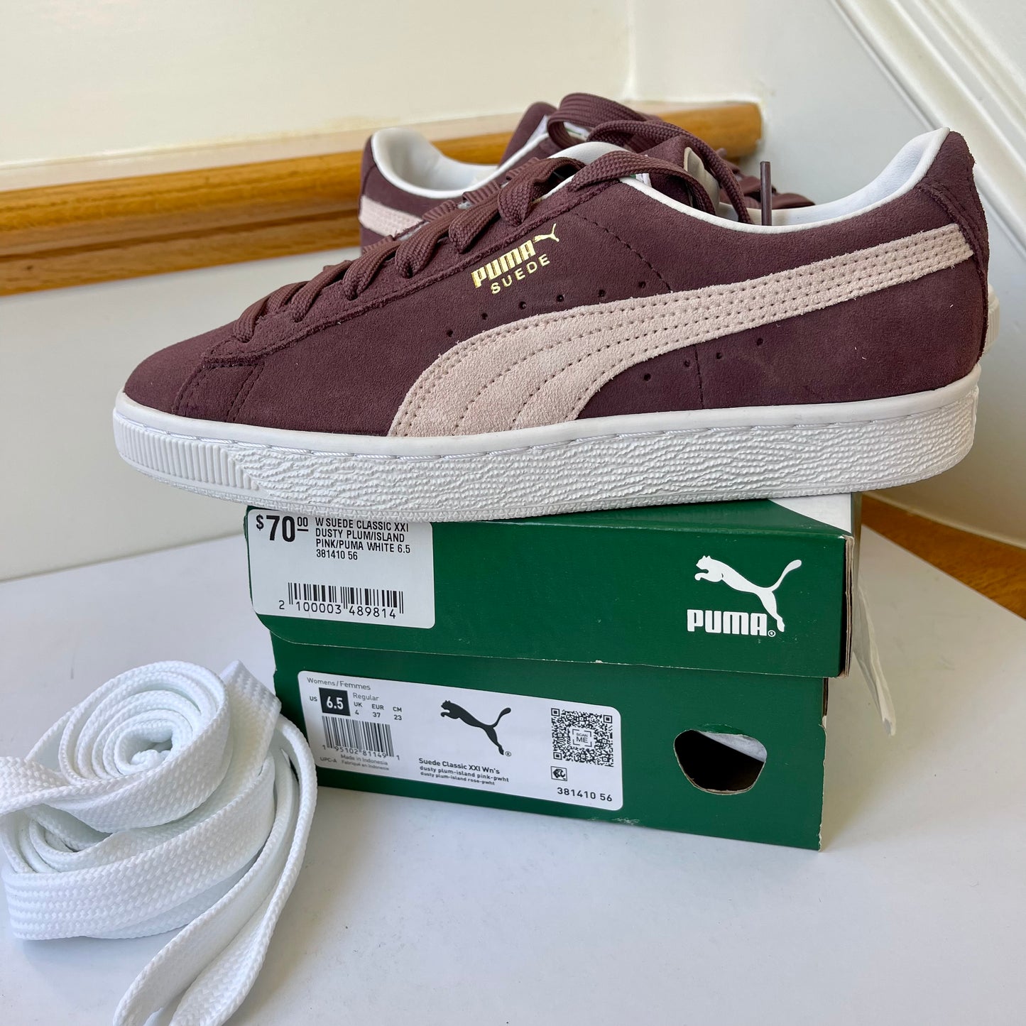 Puma Women’s Suede leather Classic XXI Sneakers in dusty purple island pink