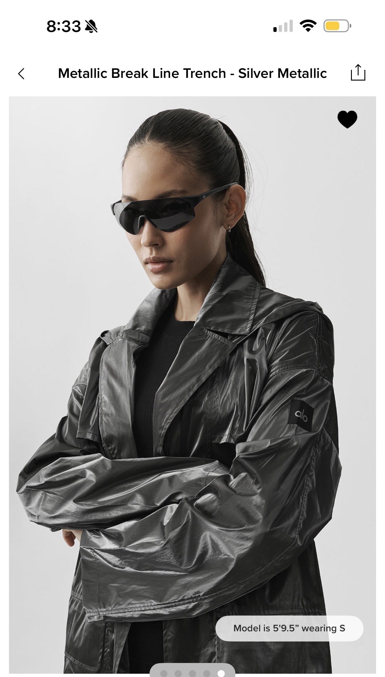Alo Yoga Metallic Break Line Trench Jacket - Silver , Rain Resistant