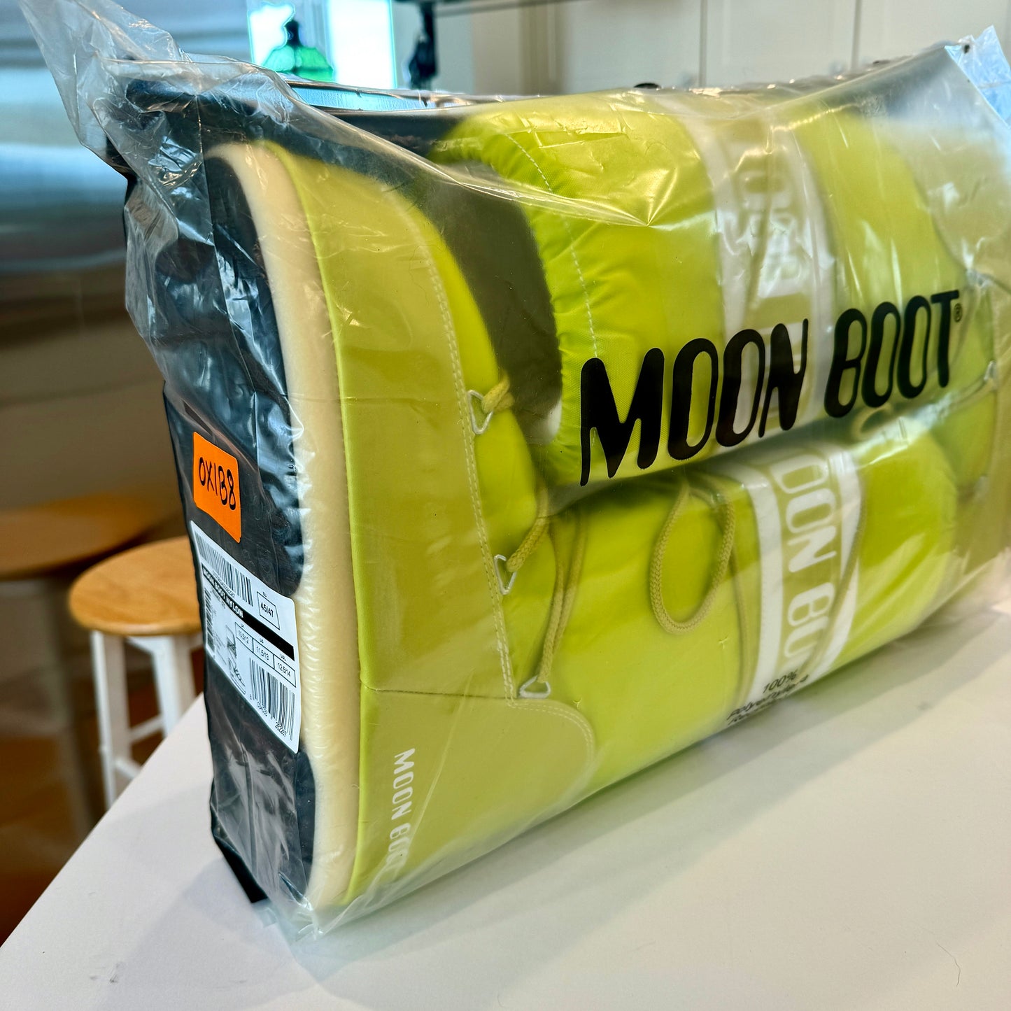 Moon Boot Nylon Icon Snow Boots Unisex Classic Tall Logos Lime Green