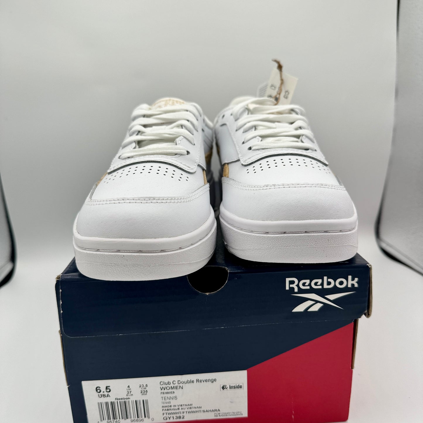 Reebok Women's Club C Double Platform Revenge Sneakers White / Tan Shoes