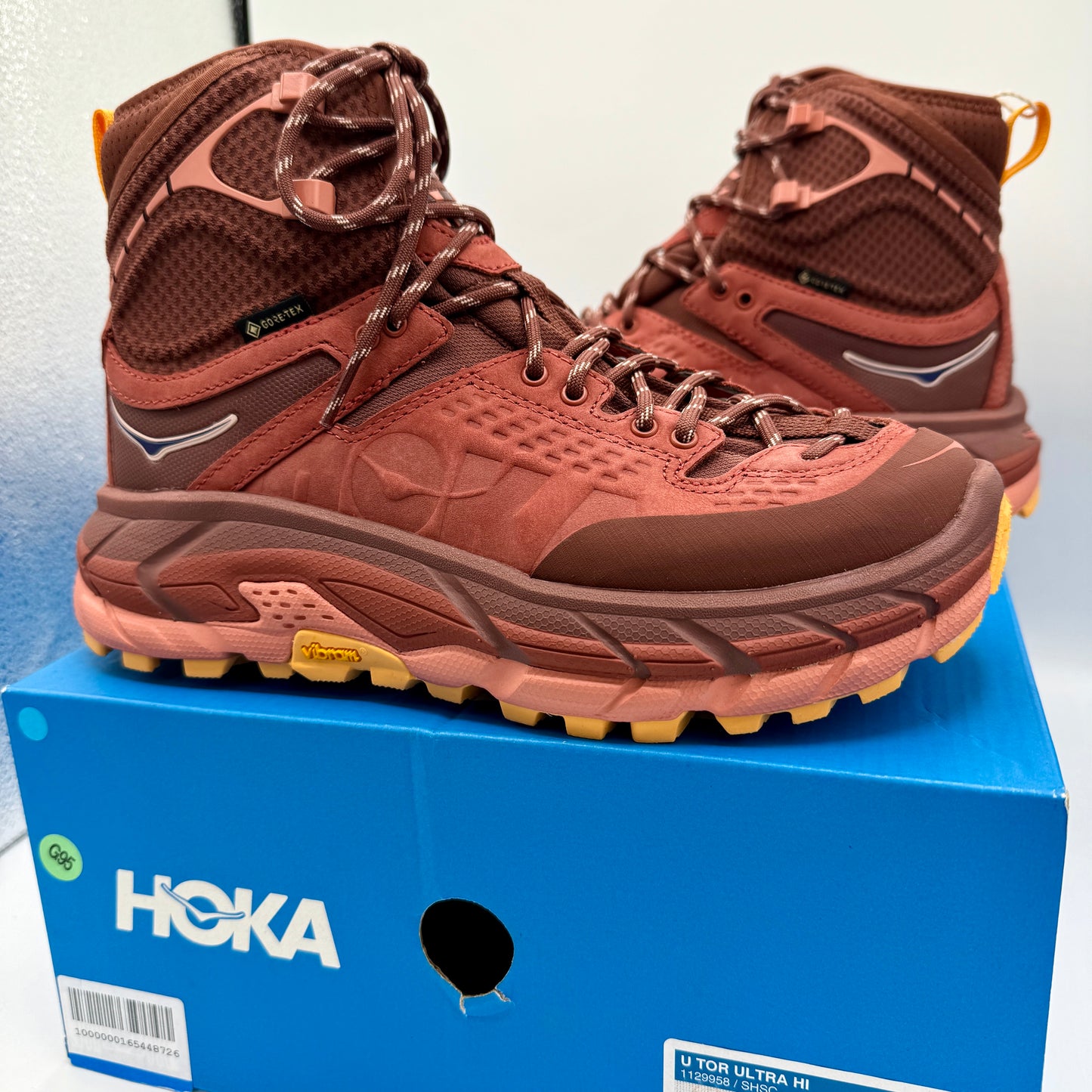 Hoka Tor Ultra Hi Hiker in Red Spice / Hot Sauce Hiking Boots Unisex