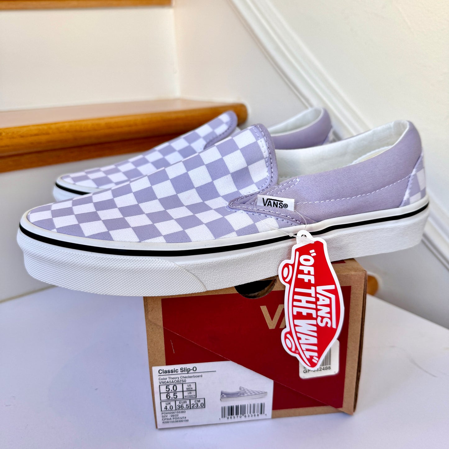 Vans Slip-On Classic Skate Shoes Checkerboard Heather Purple Shoes Unisex