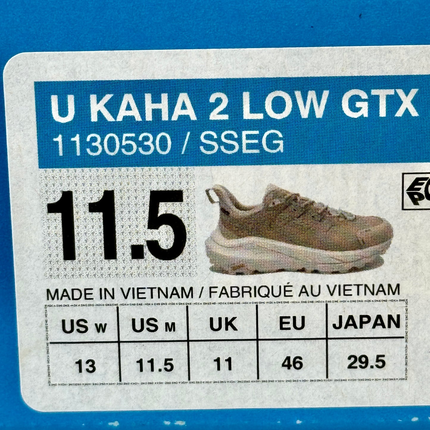 Hoka Kaha 2 GTX Low Hiking Boots Waterproof Gore Tex Shifting Sand Eggnog