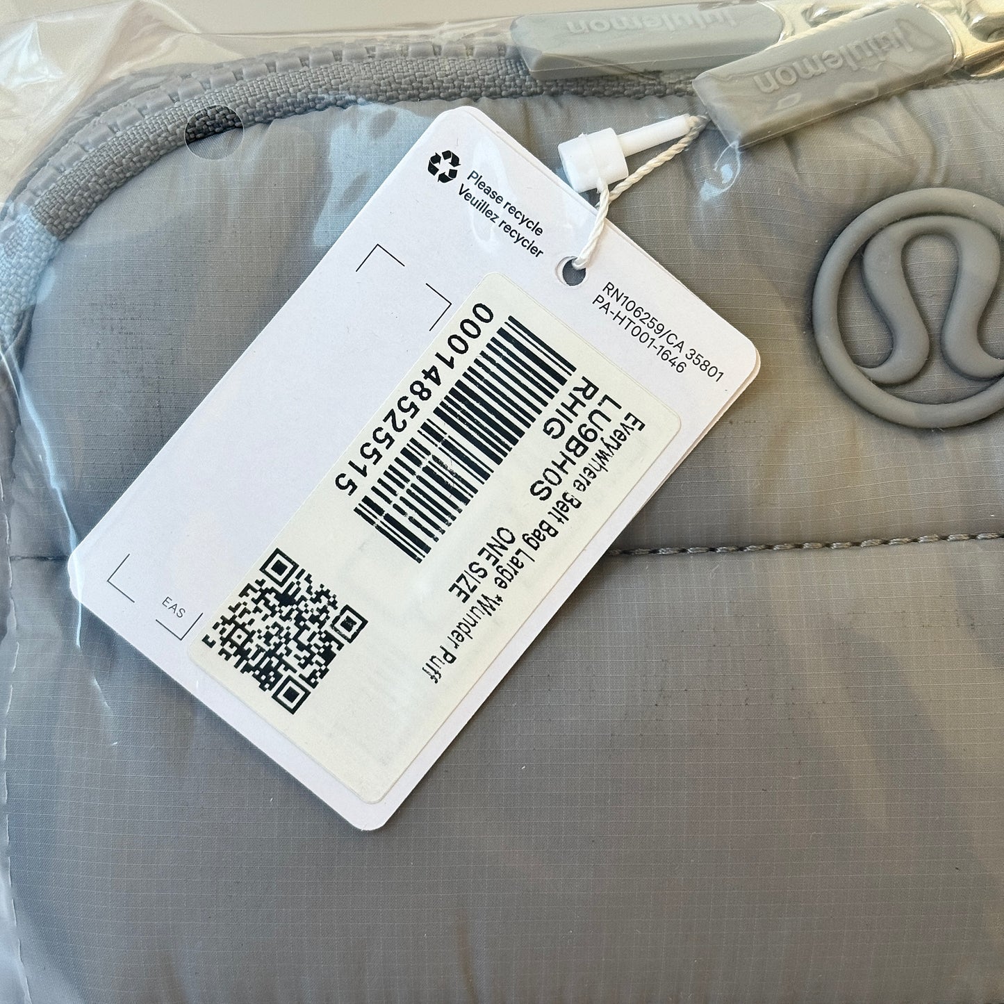 Lululemon Belt Bag Wunderpuff Everywhere Waist Bag 2L , Rhino Grey Crossbody