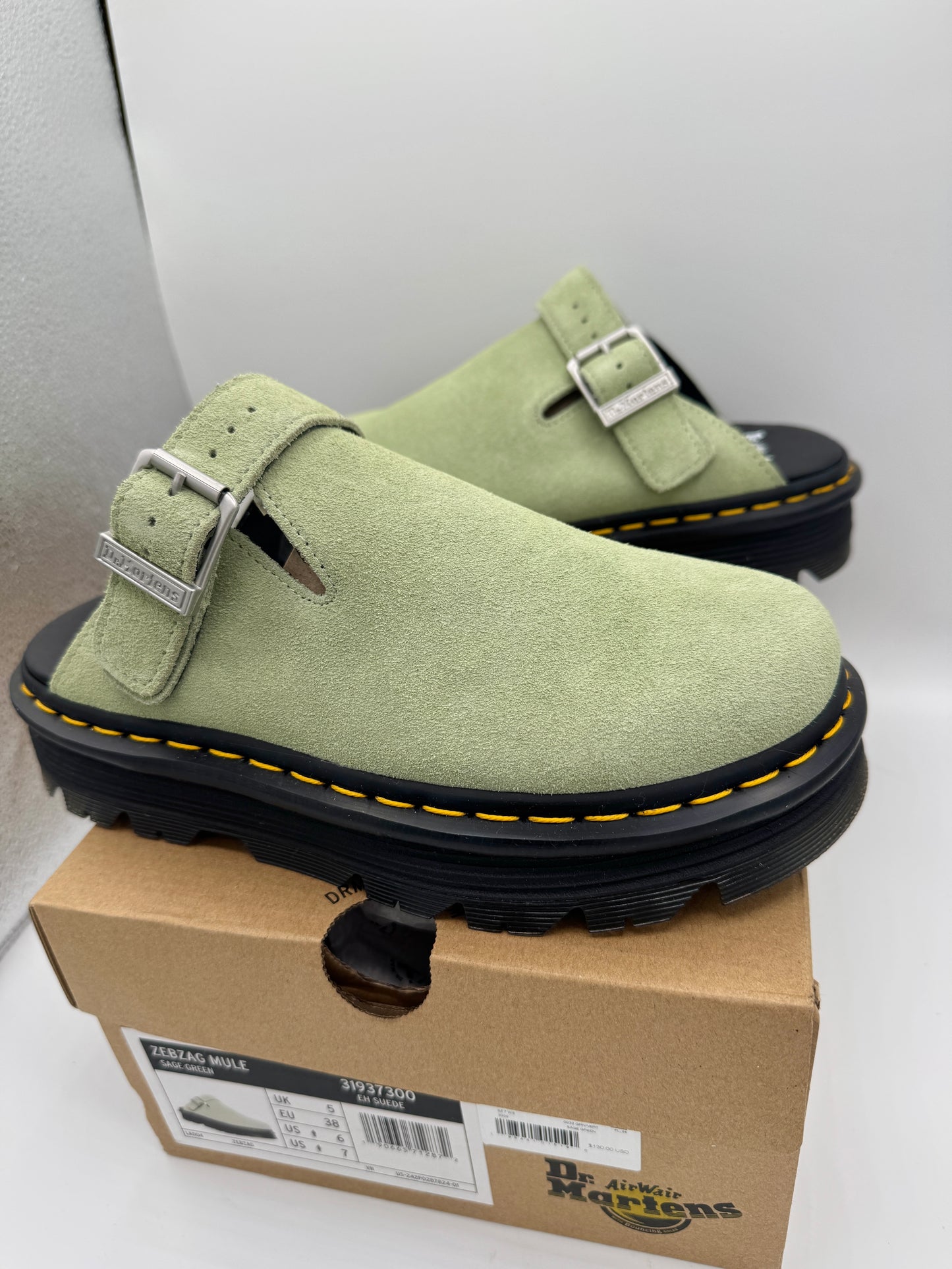 Dr Martens Zebzag Mule Unisex , Sage Green
