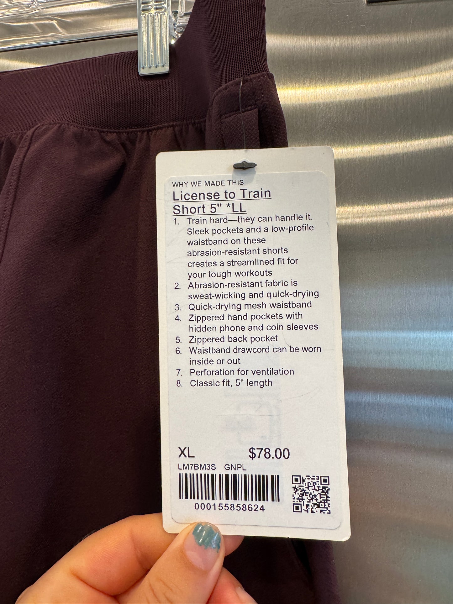 Lululemon License To Train Short 5” Unlined in Goodnight Plum - Men’s