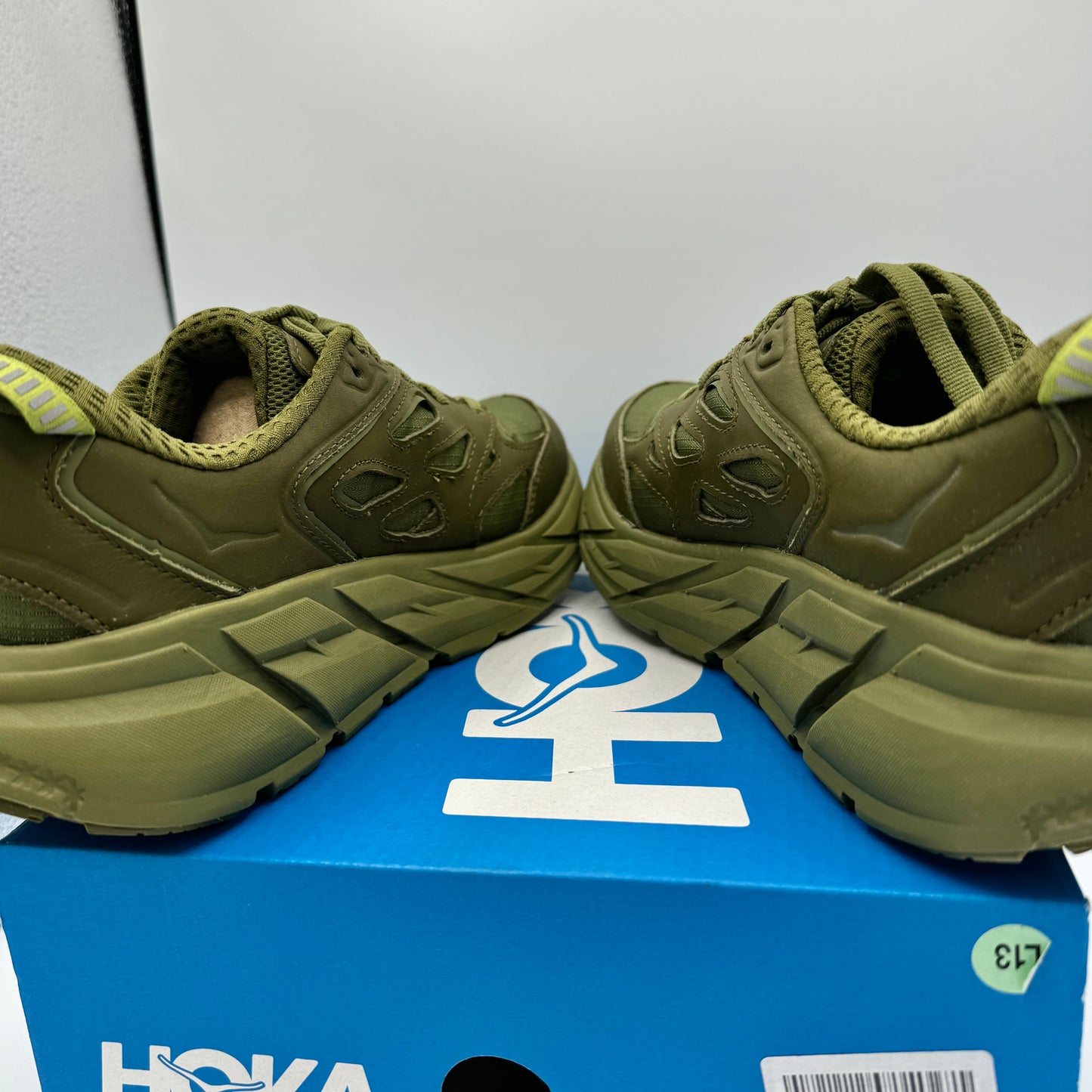 Hoka Clifton Leather Gore-Tex Waterproof Unisex Green Khaki Olive AGMS