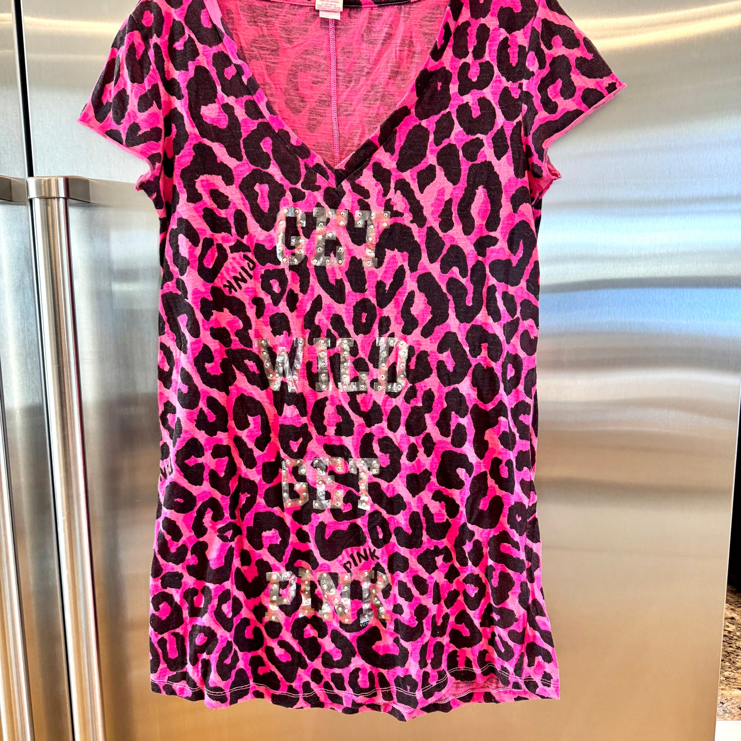 PINK Victoria Secret Sleep Shirt Dress Cheetah Leopard Y2K Pajama Pre-owned