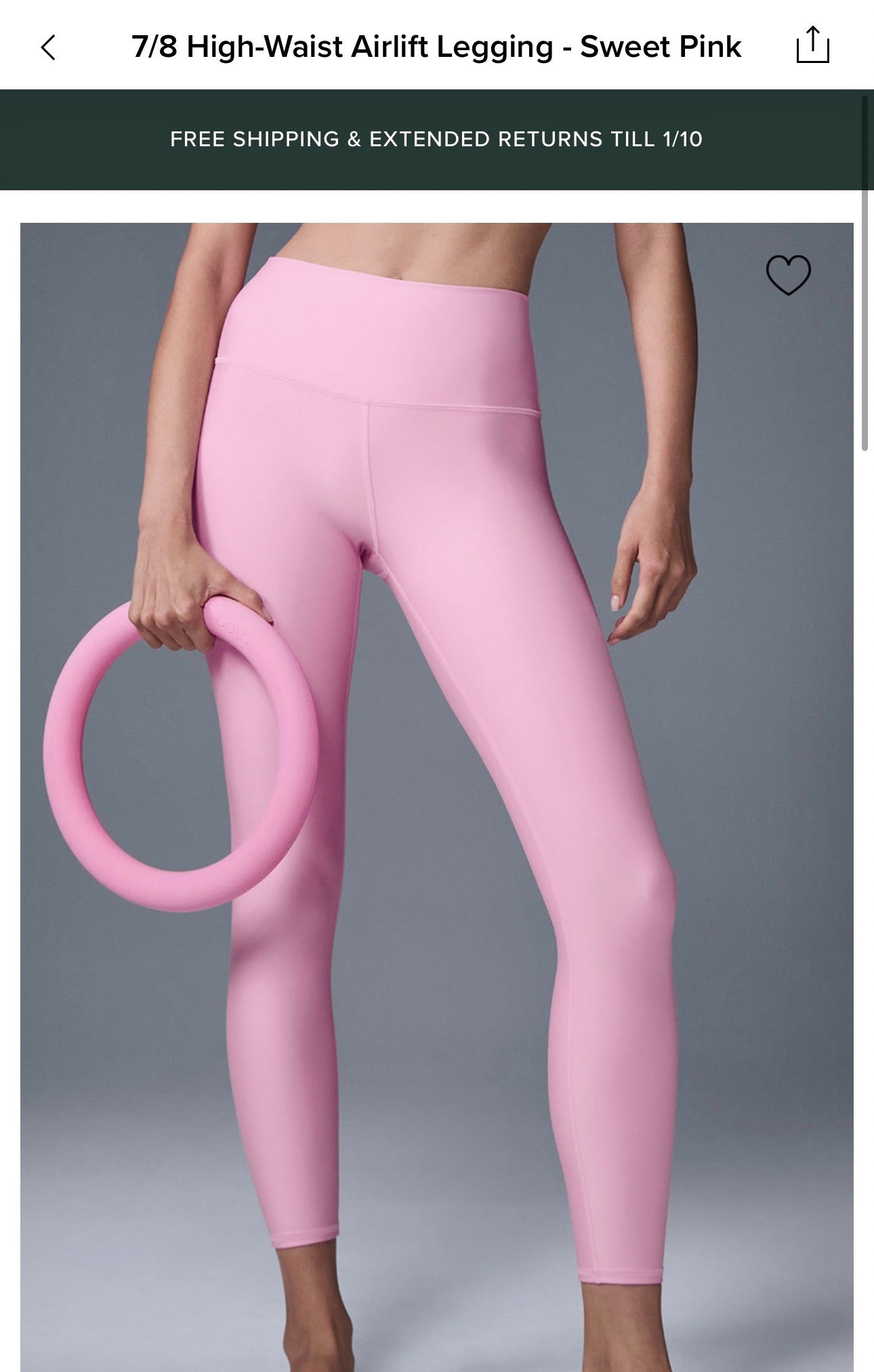 Alo 7/8 Airlift High Waist Legging - Sweet Pink