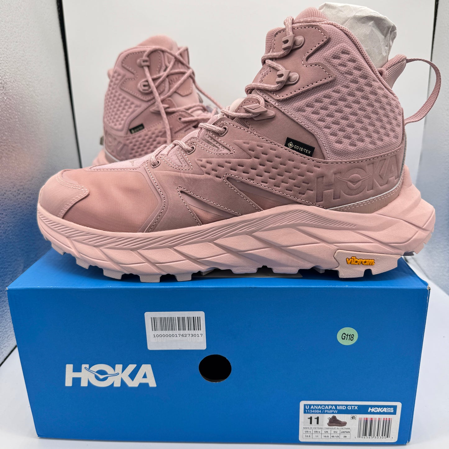 Hoka Anacapa Mid GTX Hiking Boots Pale Mauve Peach Whip Unisex Shoes GoreTex